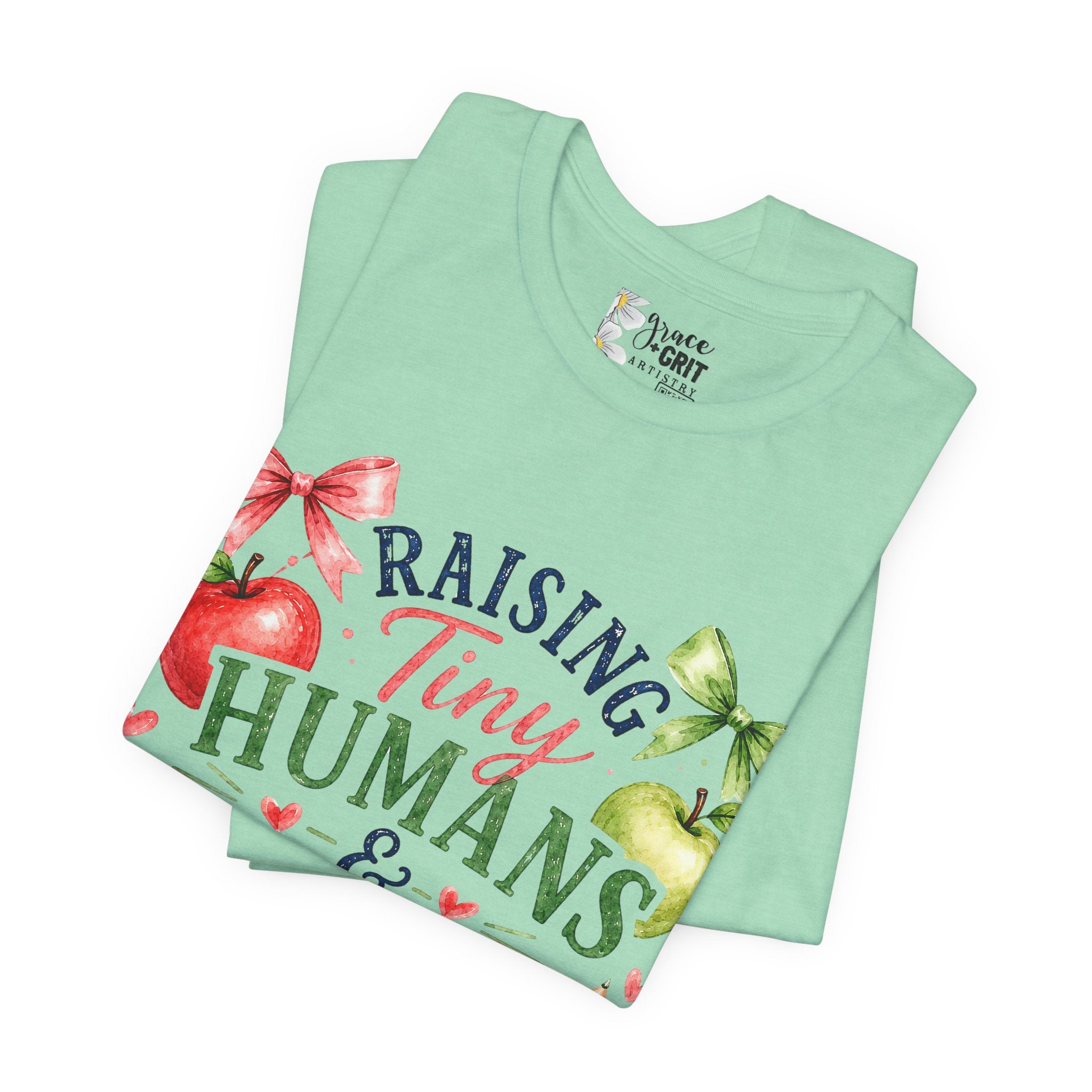 Teacher Mom T-Shirt – "Raising Tiny Humans & Future Leaders" Back-to-School Tee