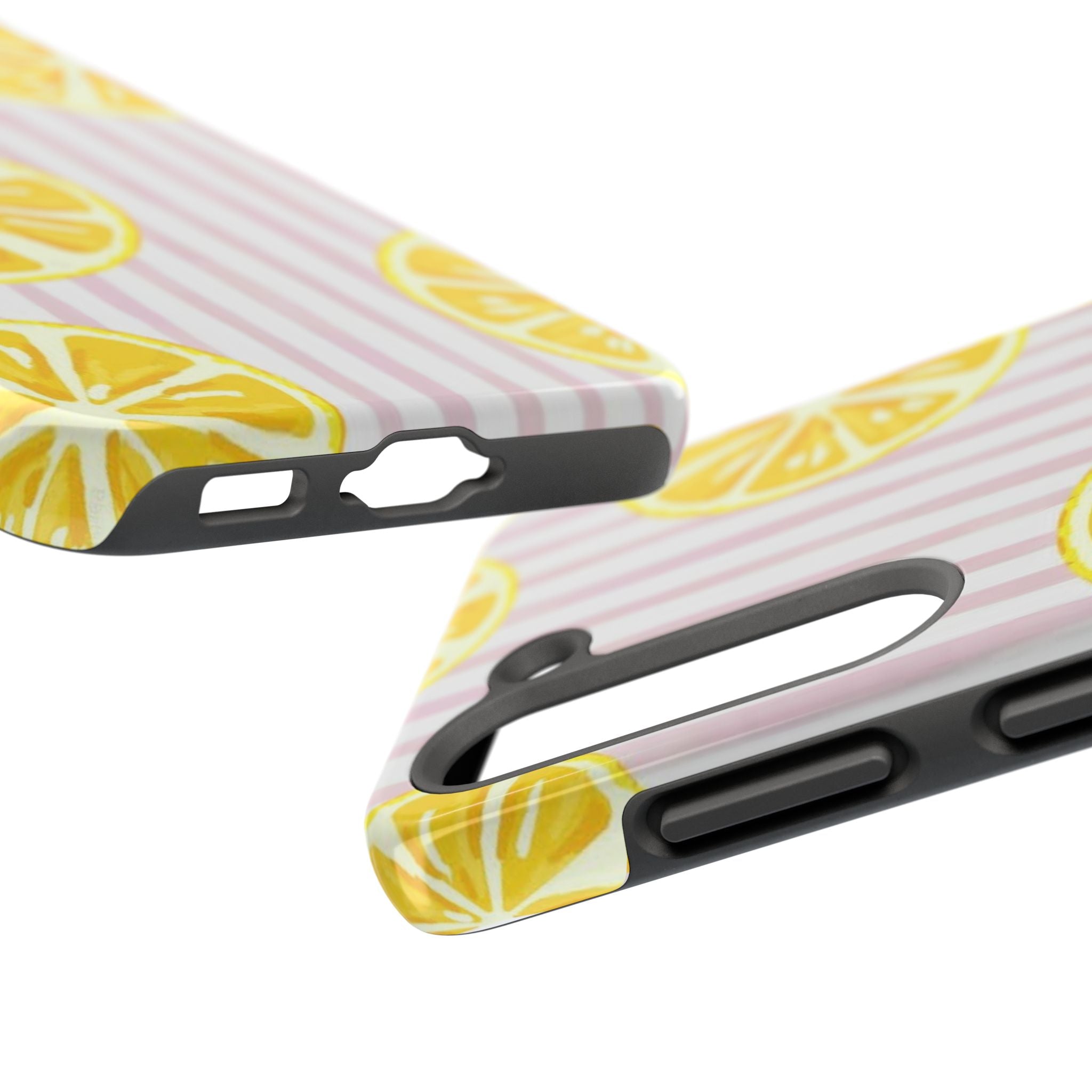 Lemon Slice Tough Phone Case — Pink Stripe Summer Protective Cover