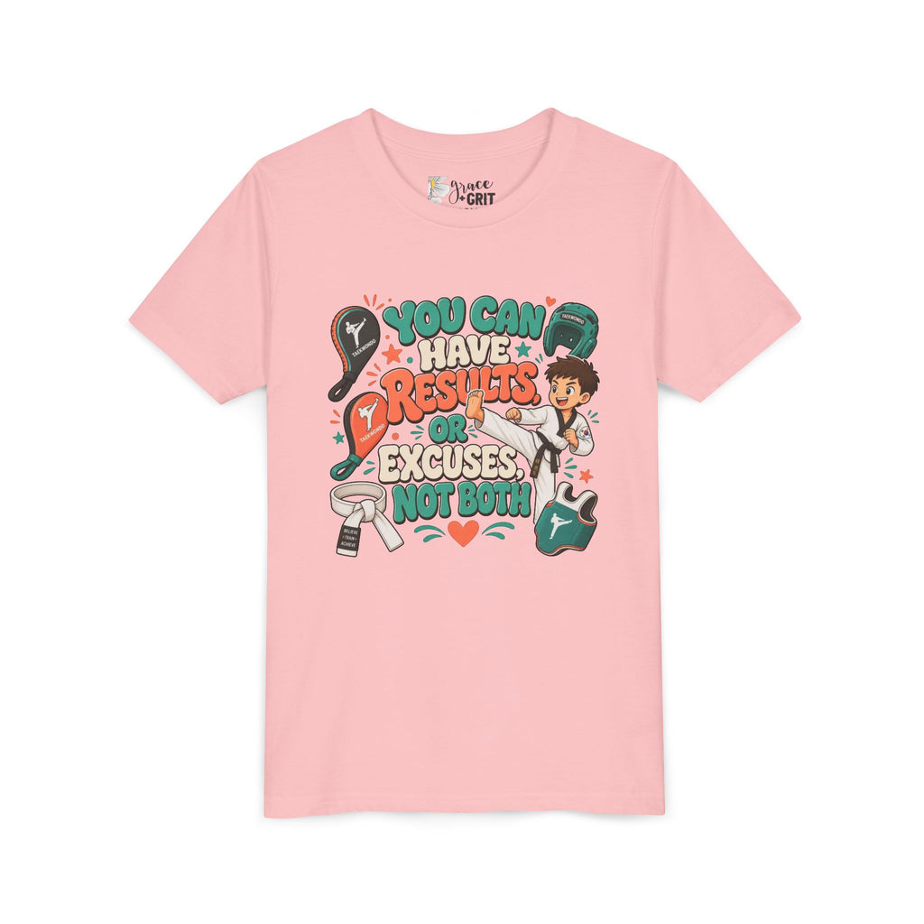 You Can Have Results Or Excuses Not Both Youth Tee | Motivational Kid Shirt
