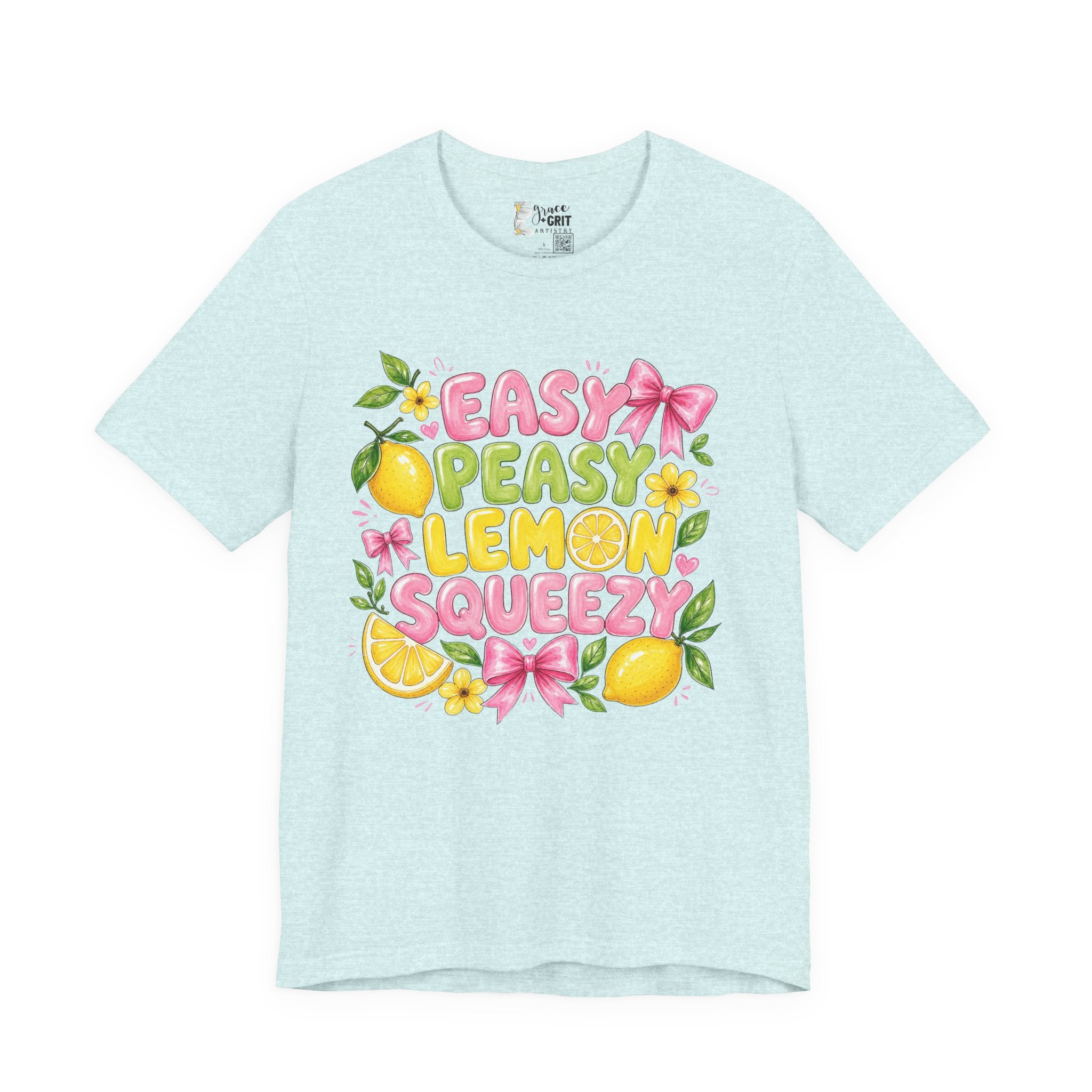Easy Peasy Lemon Squeezy T-Shirt — Cute Citrus Floral Graphic Tee