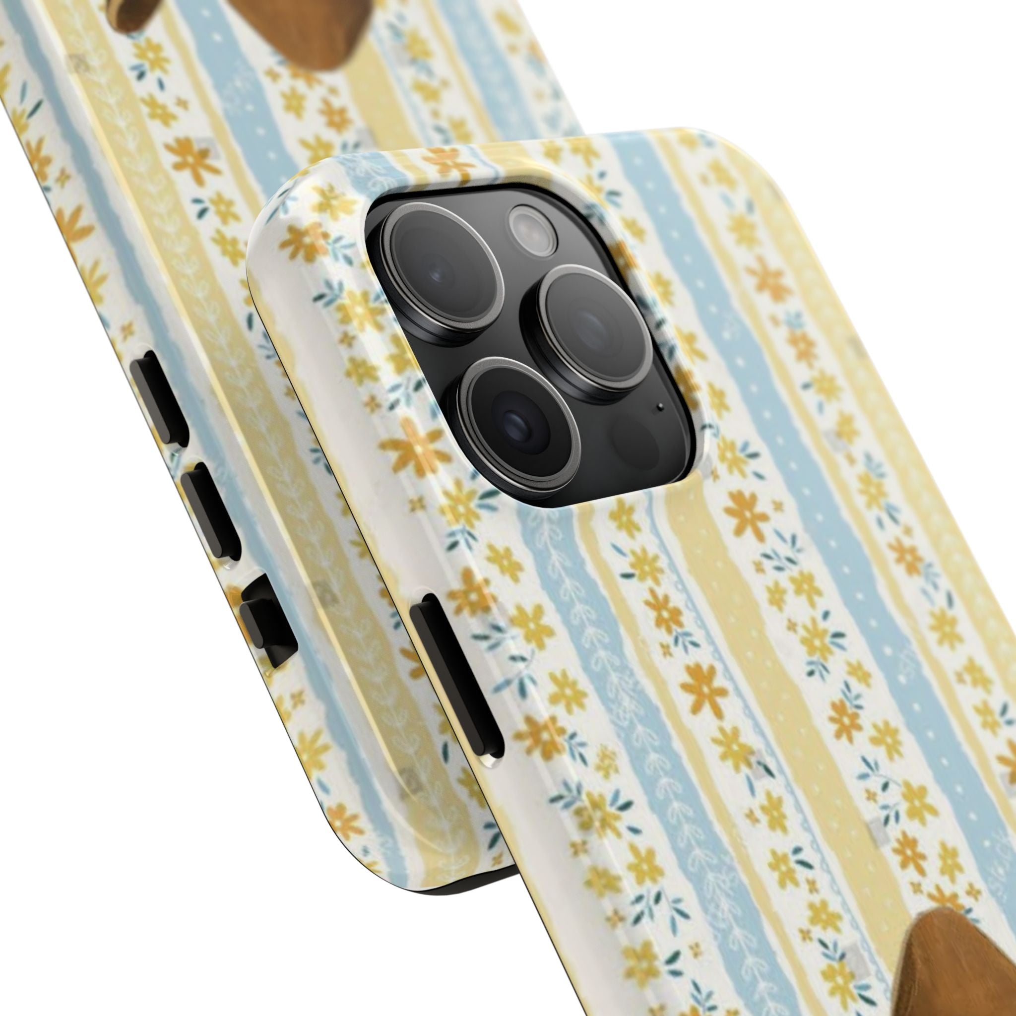 Cowboy Goose Tough Phone Case — Cute Farm Animal iPhone Case with Floral Stripes
