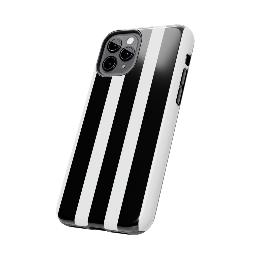 Black & White Bold Stripe Phone Case — Tough Protective Cover