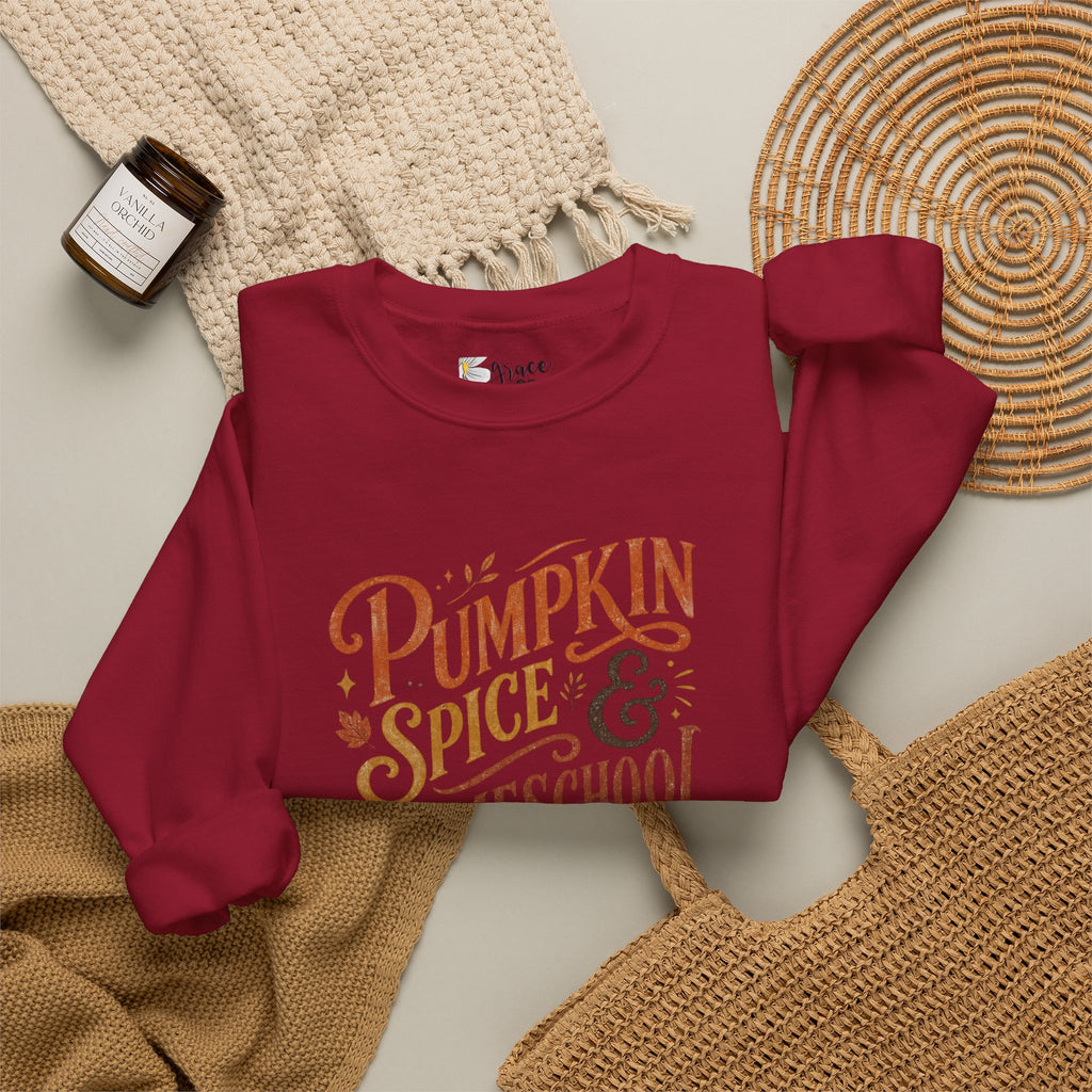 Pumpkin Spice Homeschool Life Sweatshirt – Fall Cozy Crewneck for Homeschool Moms & Teachers