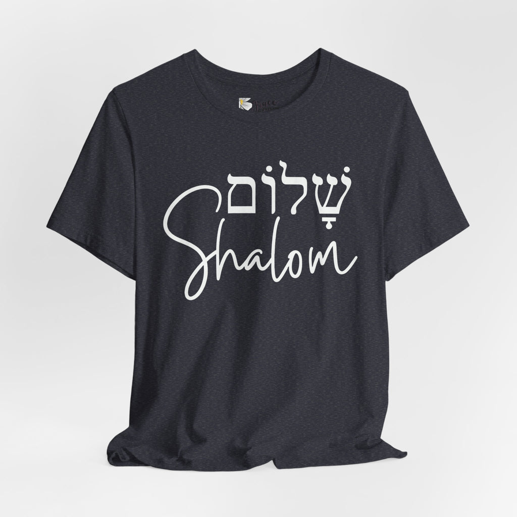 Shalom T-Shirt — Hebrew Peace Script Tee
