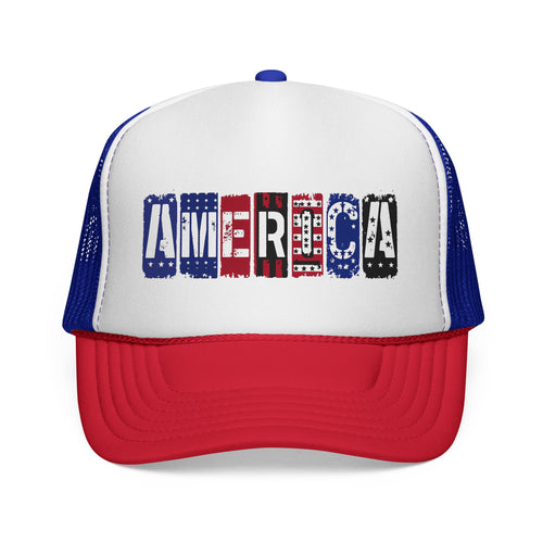 America Trucker Cap – Distressed Patriotic Flag Design