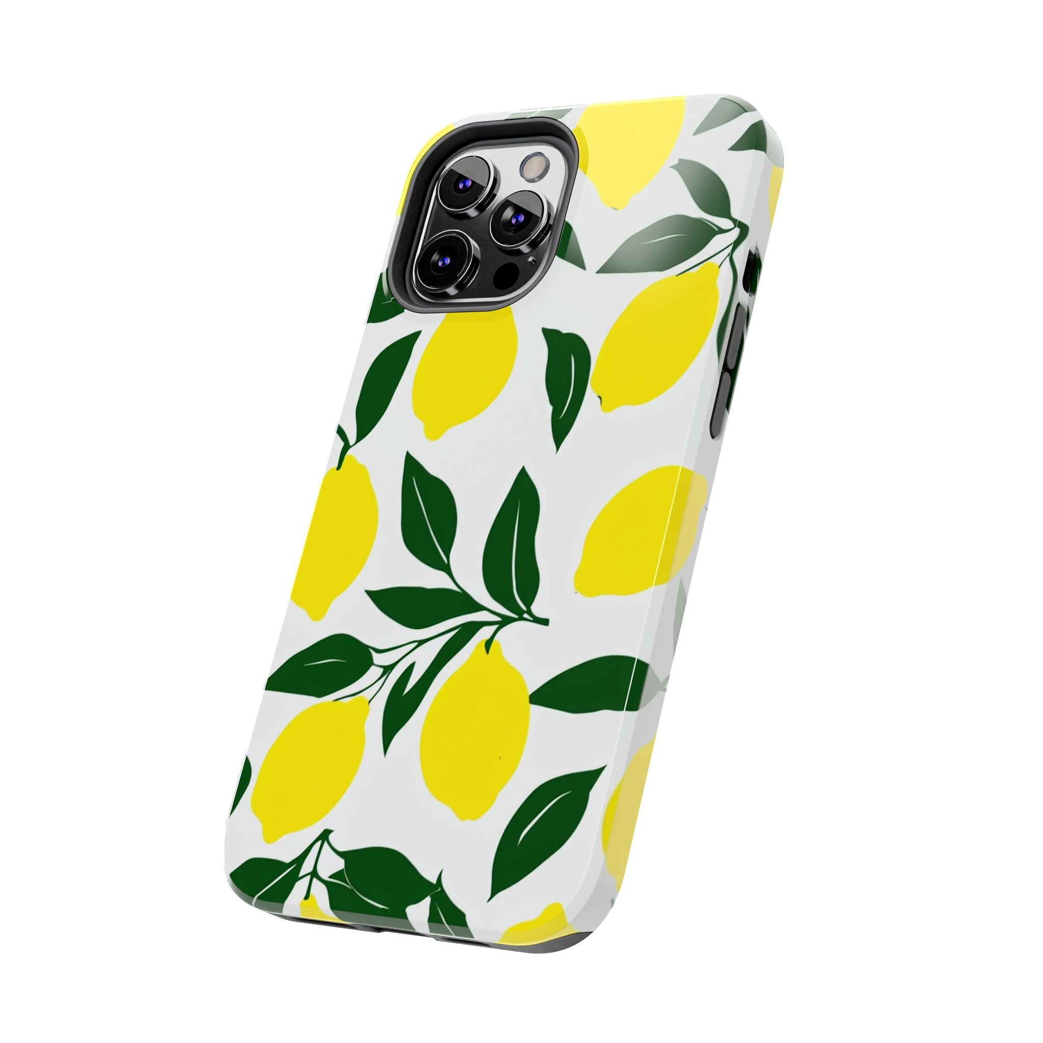 Lemon Pattern Tough Phone Case — Bright Citrus Protective Phone Cover