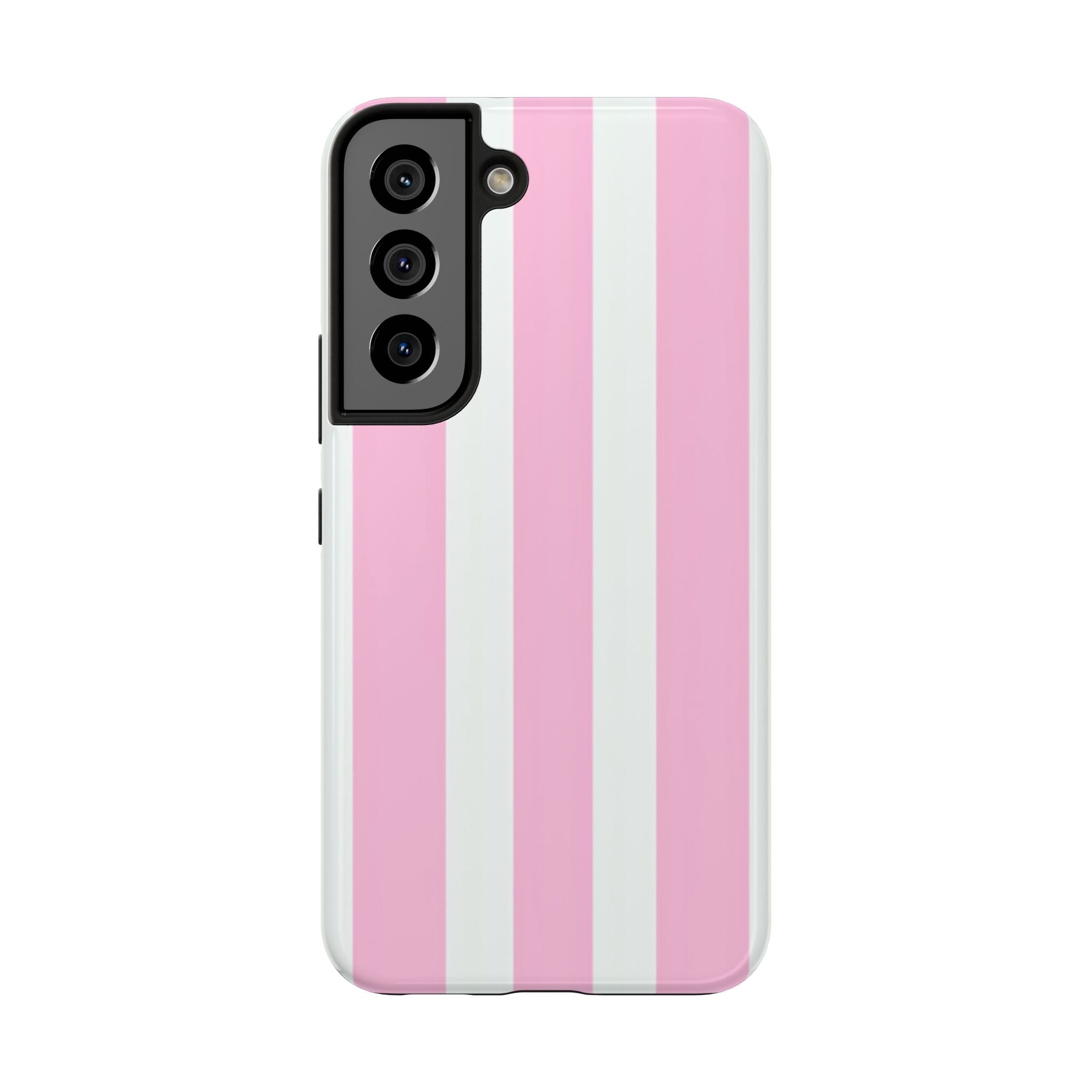 Pink & White Stripe Tough Phone Case — Protective Stripe iPhone Cover