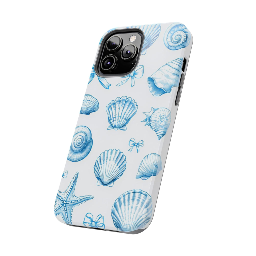 Seashell Blue Tough Phone Case – Coastal Shell Pattern Protective Cover