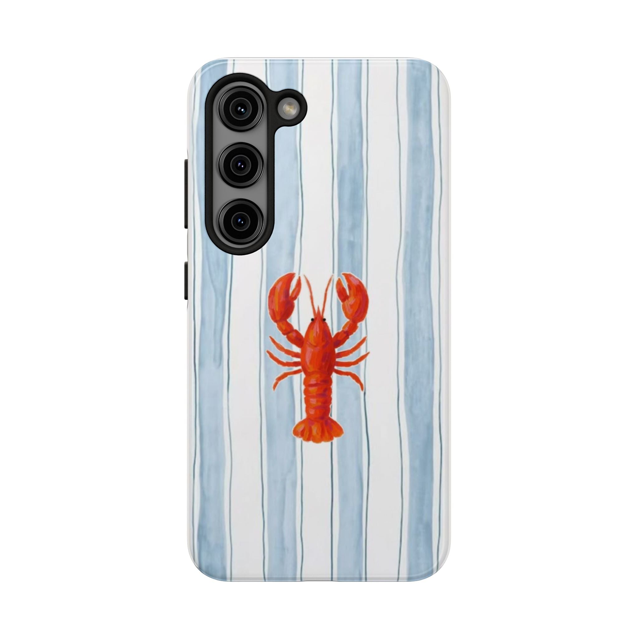 Lobster Stripe Tough Phone Case — Coastal Nautical Protective Cover