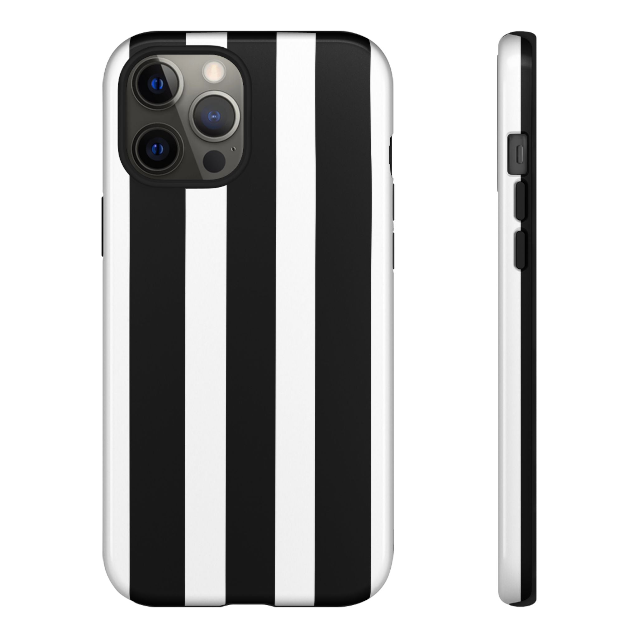 Black & White Vertical Stripe Phone Case — Tough Protective iPhone Cover