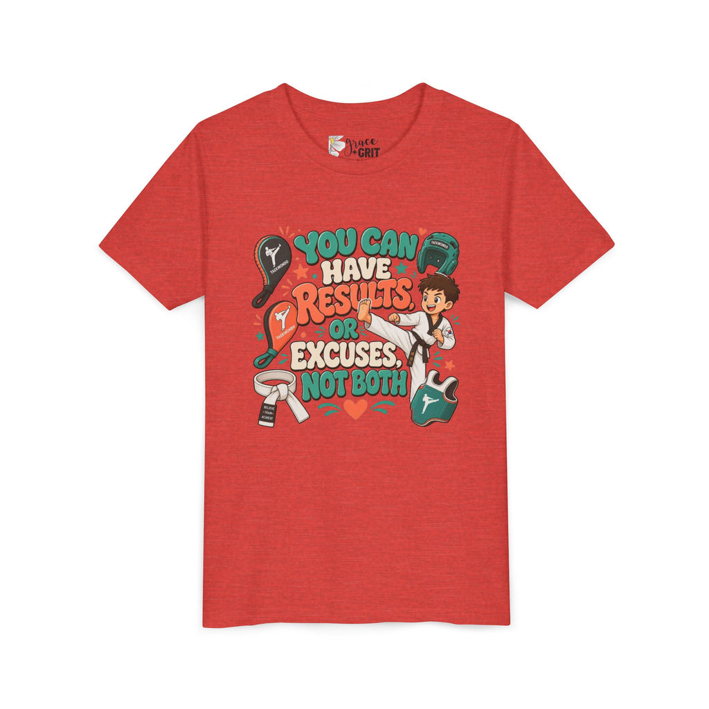 You Can Have Results Or Excuses Not Both Youth Tee | Motivational Kid Shirt