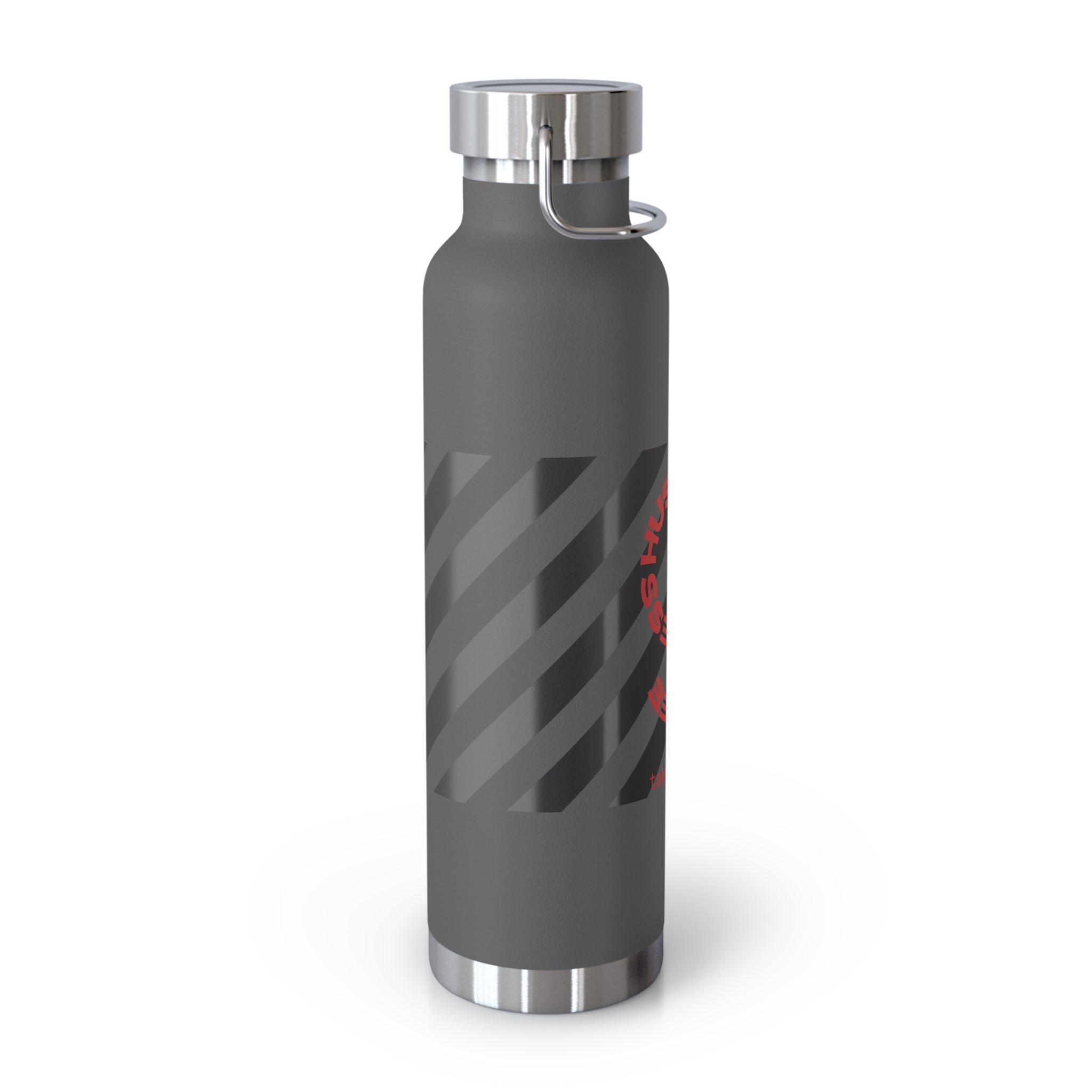 22oz Vacuum Water Bottle — Striped ‘Coffee, Hustle, More’ Insulated Stainless Flask