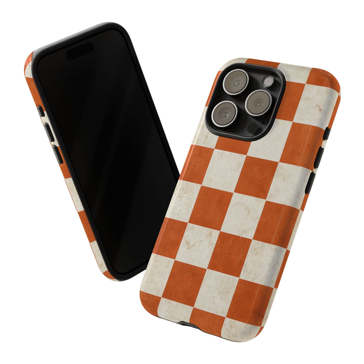 Vintage Orange Checkerboard Tough Phone Case