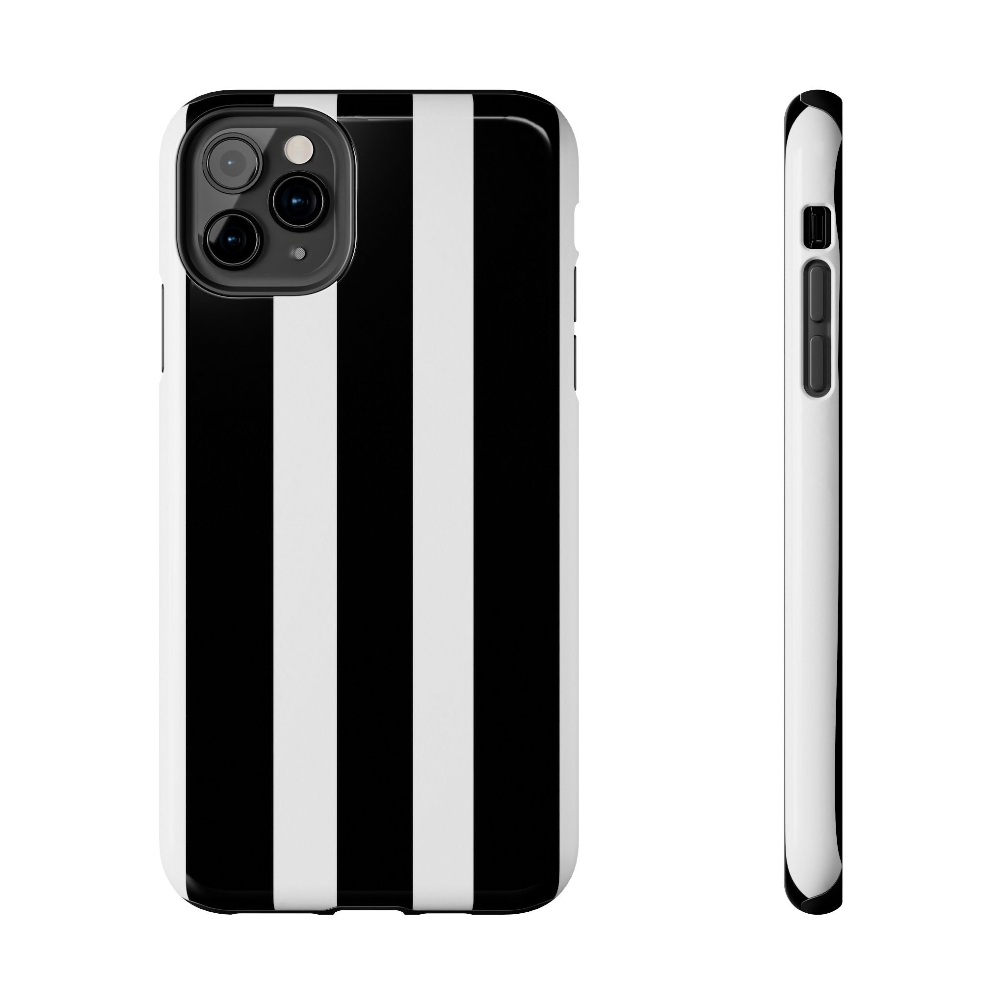 Black & White Bold Stripe Phone Case — Tough Protective Cover