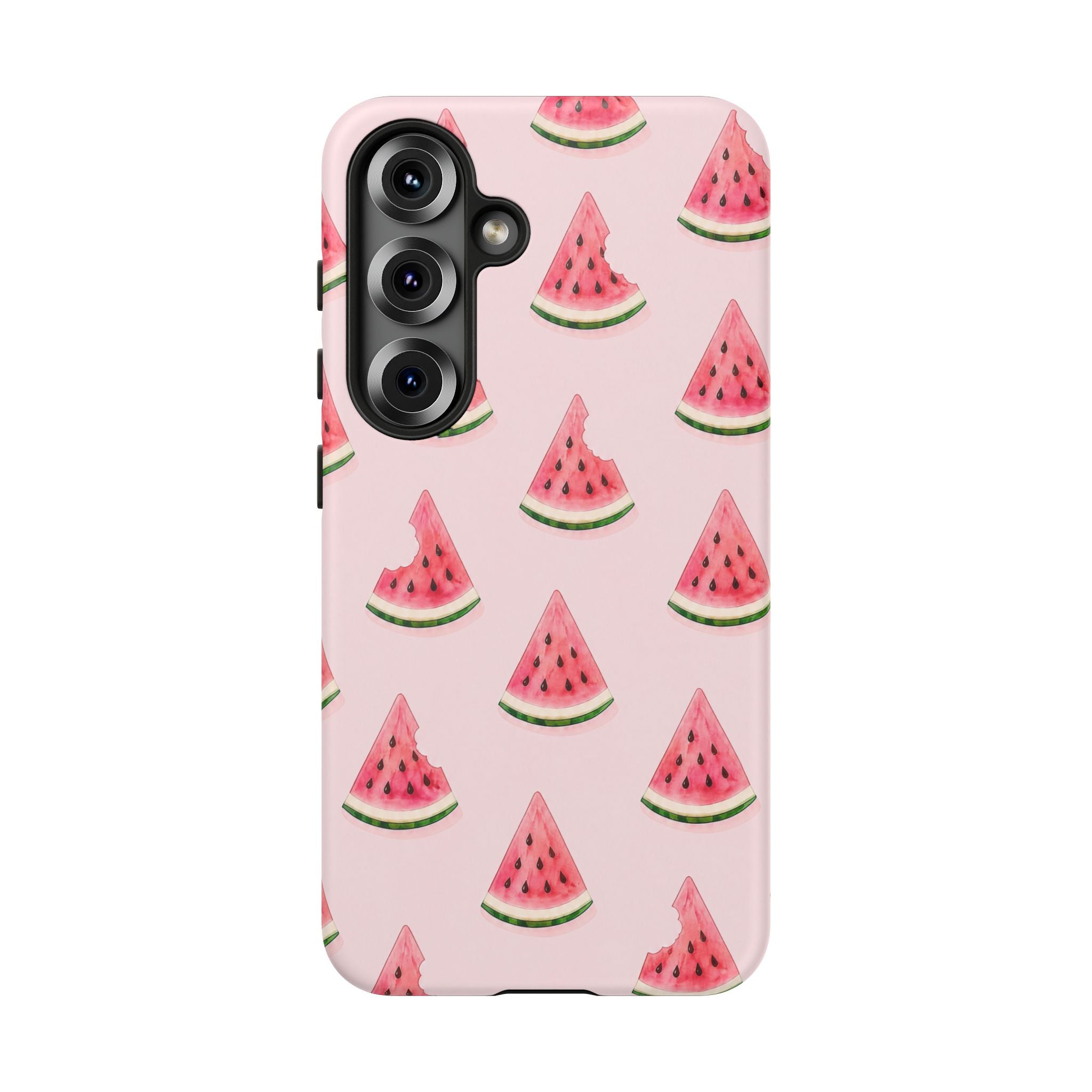 Watermelon Pattern Tough Phone Case — Pink Fruit Slice Protective Case