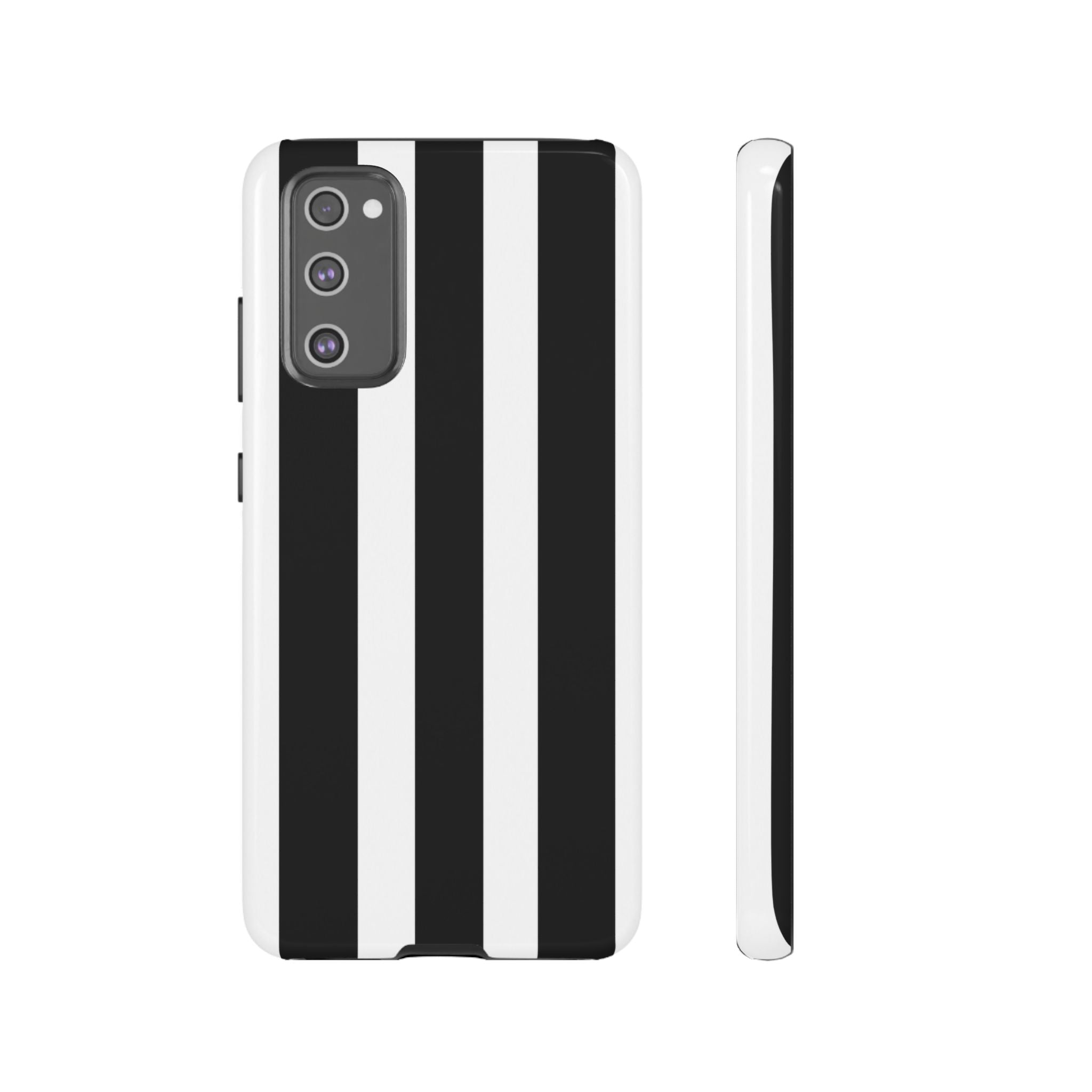Black & White Vertical Stripe Phone Case — Tough Protective iPhone Cover