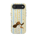 Cowboy Goose Tough Phone Case — Cute Farm Animal iPhone Case with Floral Stripes