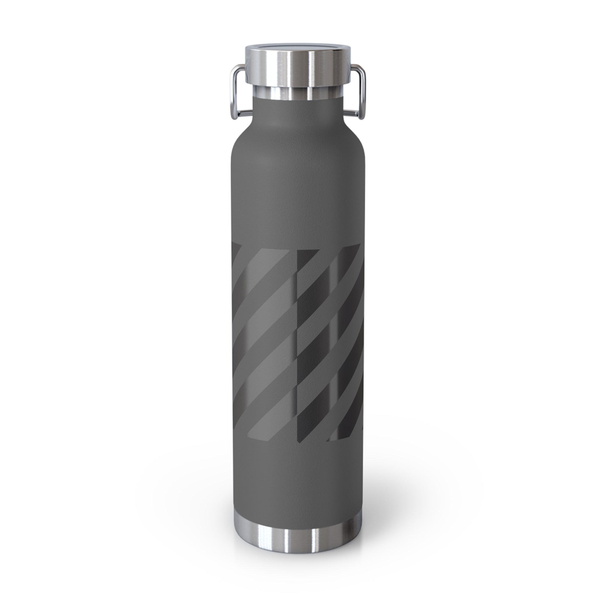 22oz Vacuum Water Bottle — Striped ‘Coffee, Hustle, More’ Insulated Stainless Flask