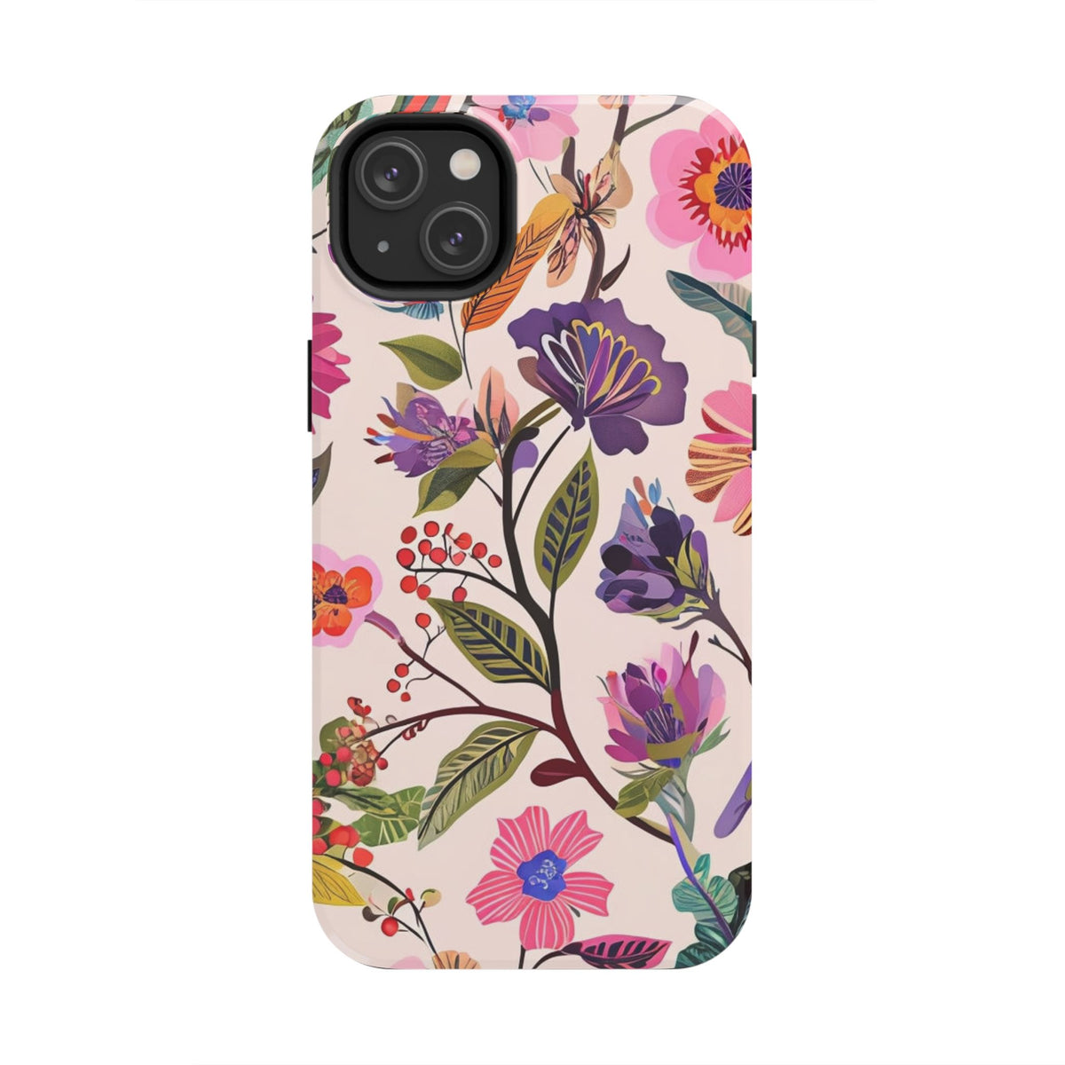 Floral Tough Phone Case – Colorful Botanical Flower Design