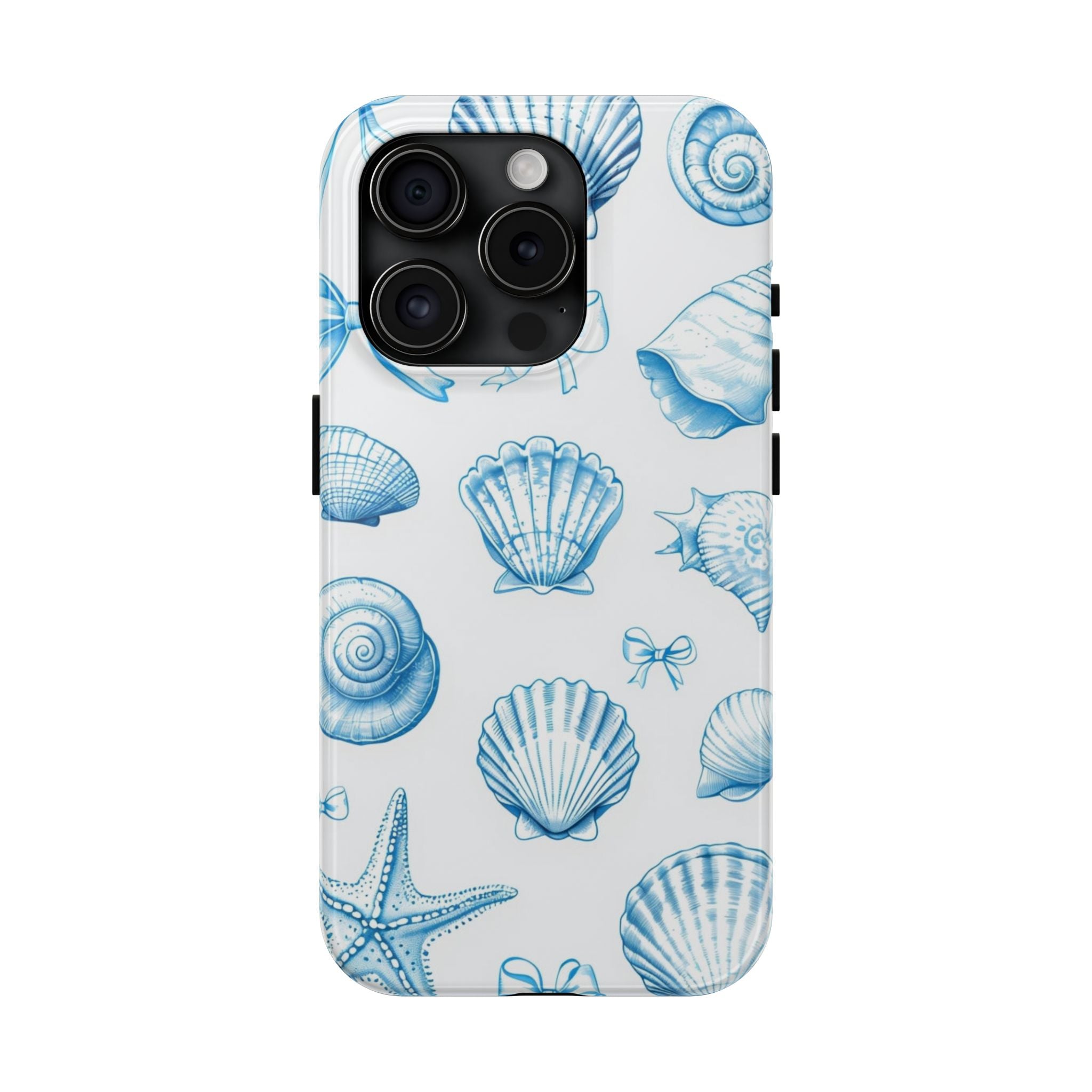 Seashell Blue Tough Phone Case – Coastal Shell Pattern Protective Cover