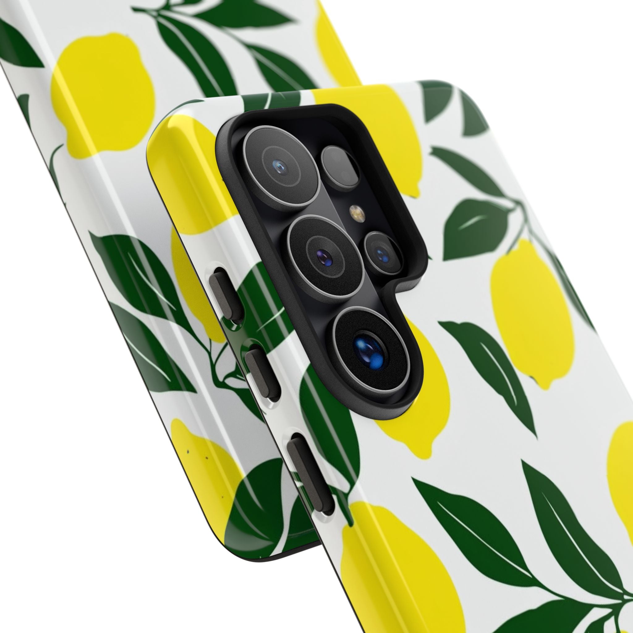 Lemon Pattern Tough Phone Case — Bright Citrus Protective Cover