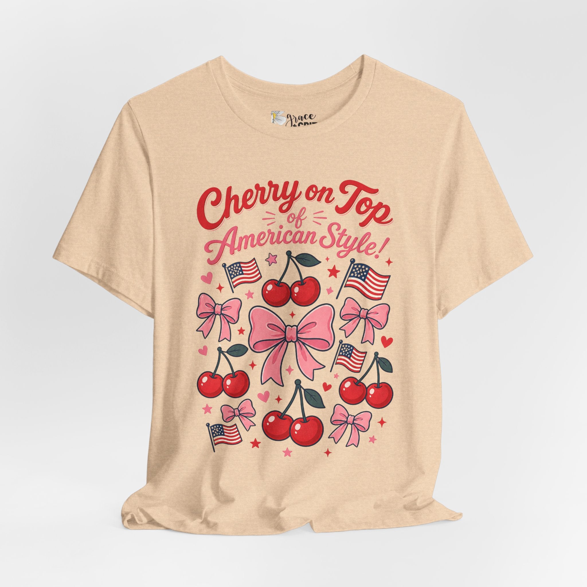 Cherry on Top American Style Tee — Patriotic Cherry Graphic Shirt