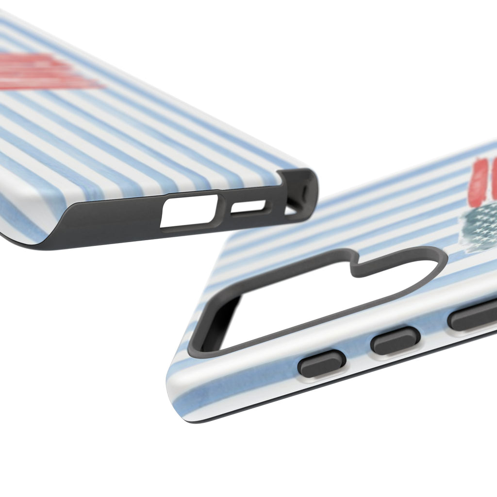 American Flag Watercolor Phone Case - Blue Stripe Tough Case