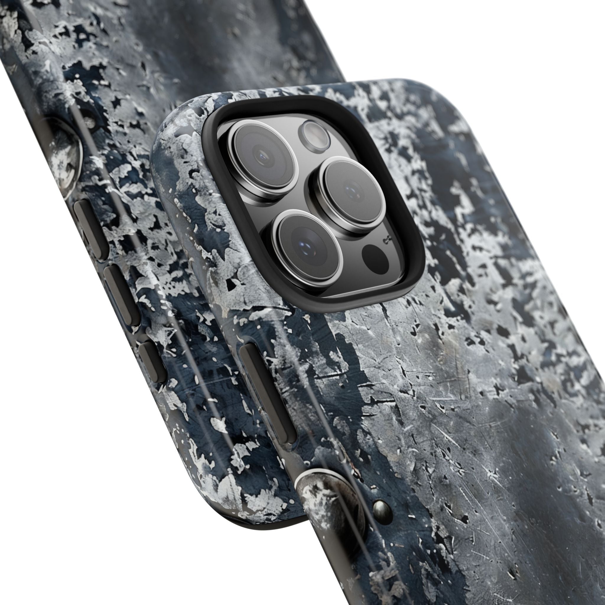 Rugged Distressed Metal Phone Case — Industrial Grunge iPhone Cover