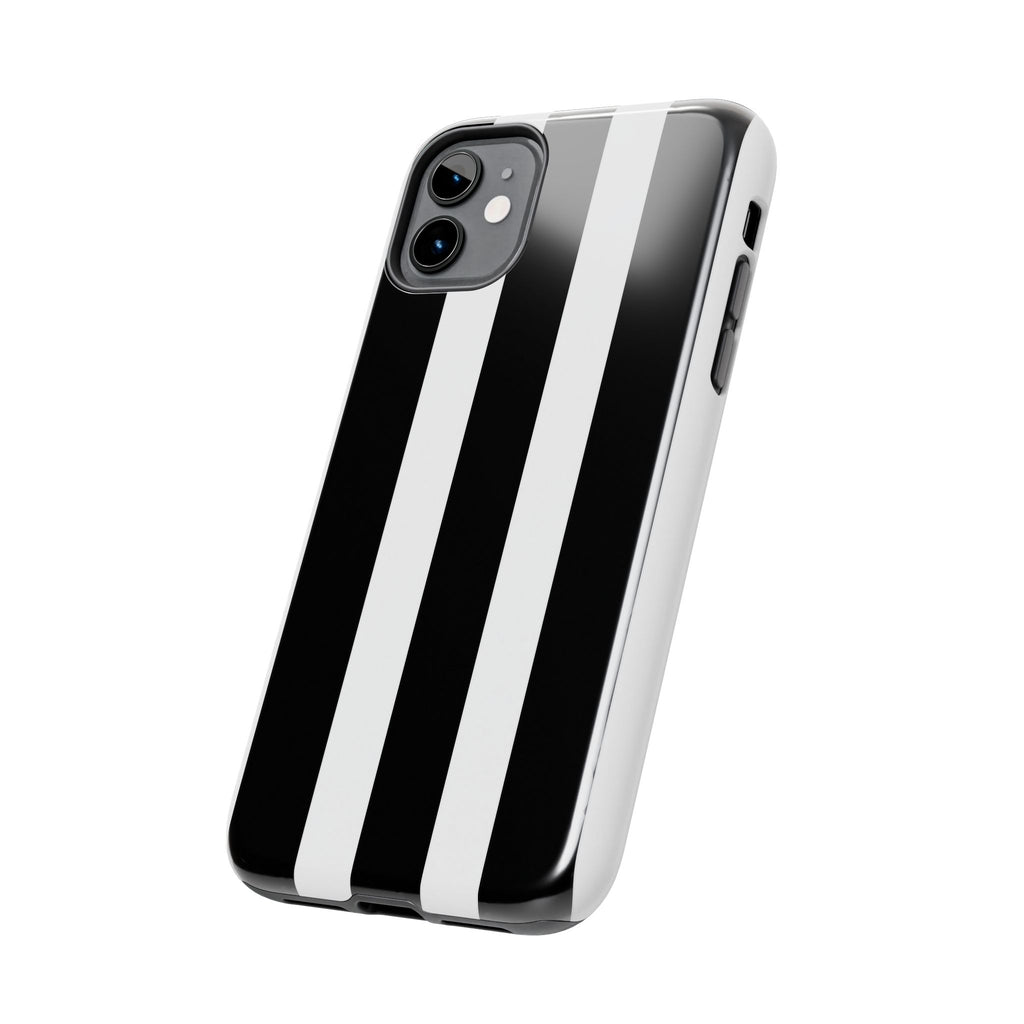 Black & White Bold Stripe Phone Case — Tough Protective Cover