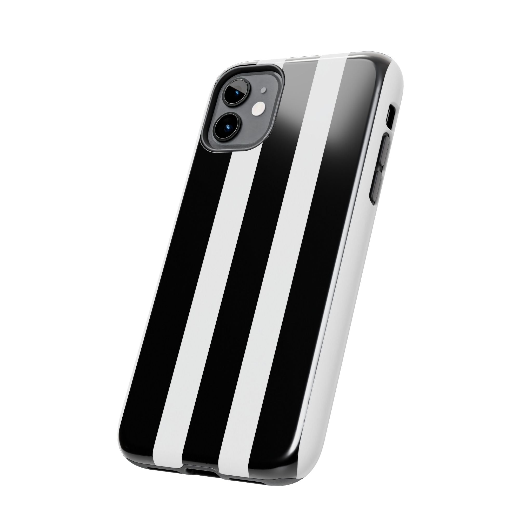 Black & White Bold Stripe Phone Case — Tough Protective Cover