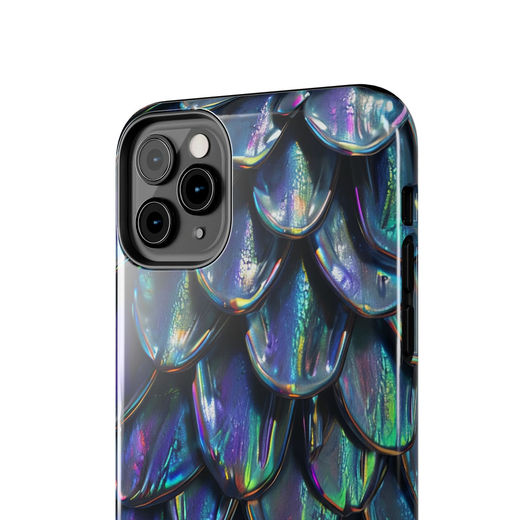 Holographic Mermaid Scale Tough Phone Case — Iridescent Protective Phone Cover