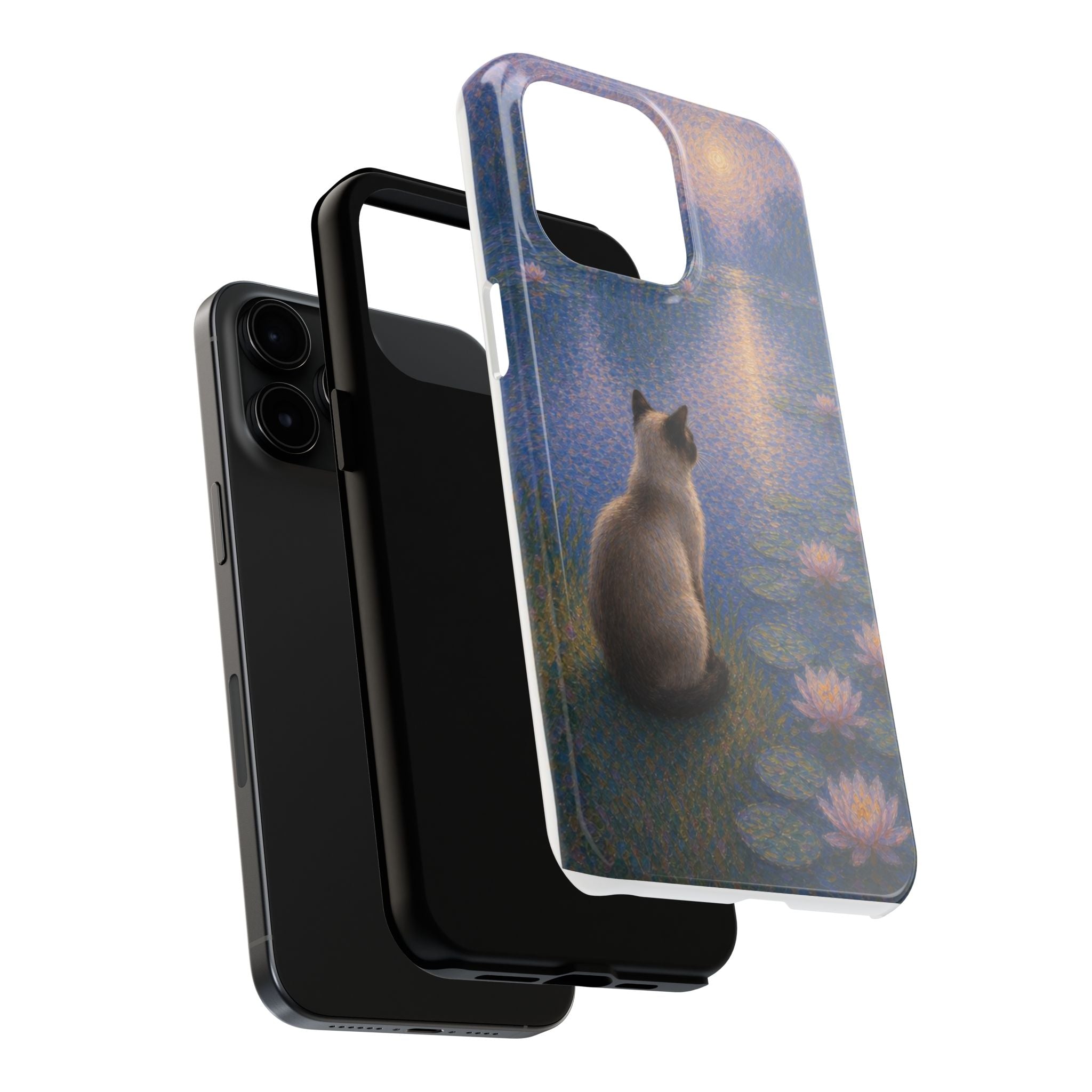 Siamese Cat by Moonlight Tough Phone Case – Waterlily Dream Protective Cover