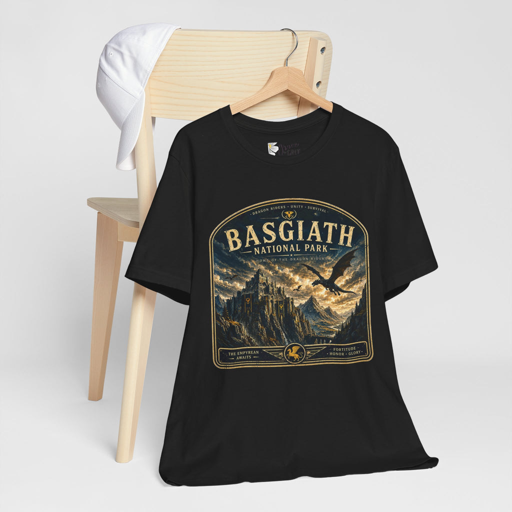 Basgiath National Park Graphic Tee – Vintage Mountain Adventure T-Shirt