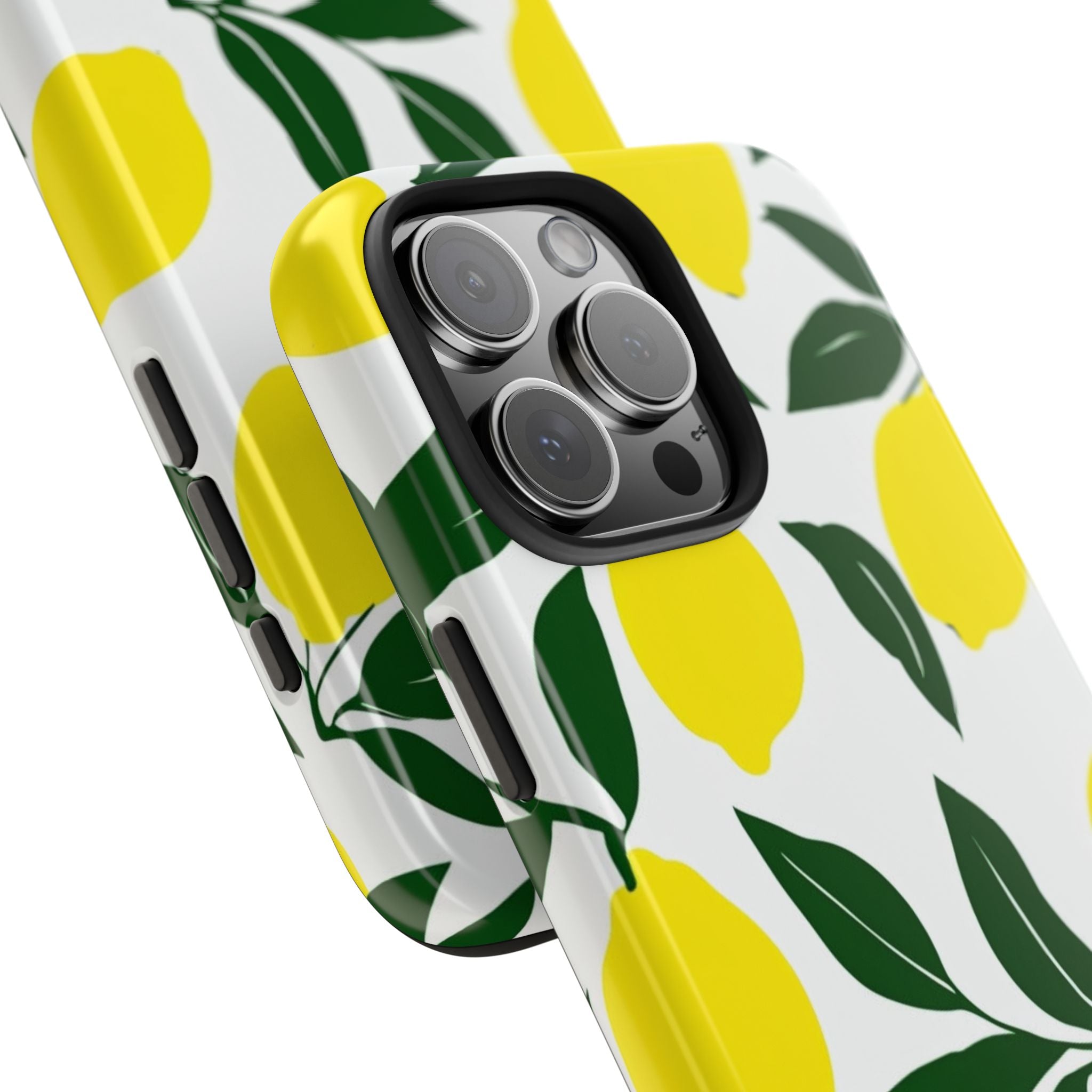 Lemon Pattern Tough Phone Case — Bright Citrus Protective Phone Cover