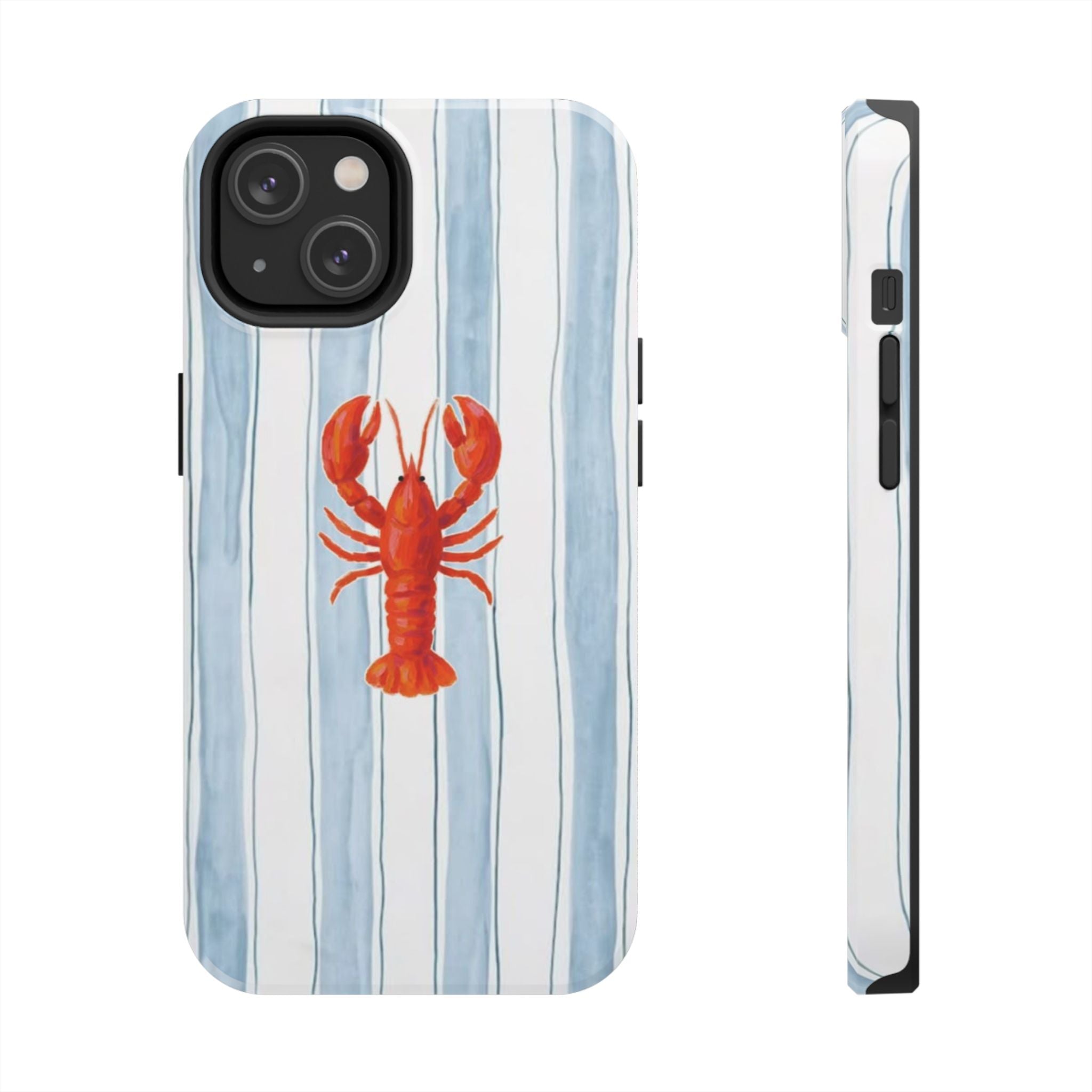 Lobster Stripe Tough Phone Case — Coastal Nautical Protective Cover
