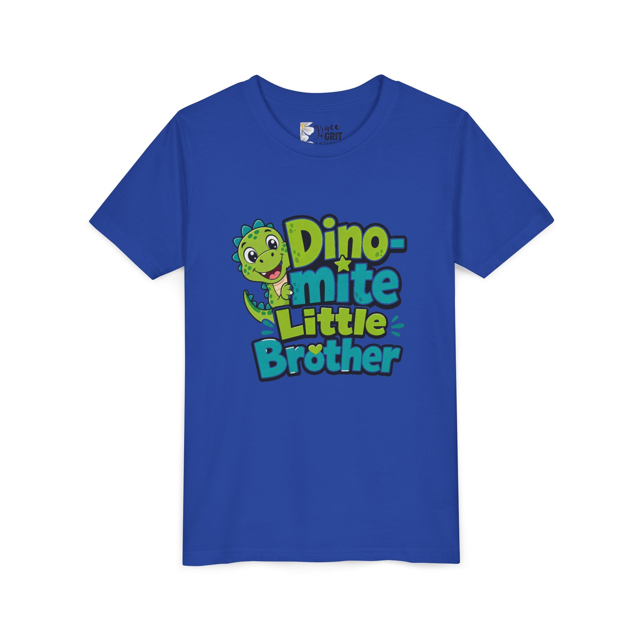 Youth T‑Shirt — 'Dino-mite Little Brother' Cute Dino Graphic Tee