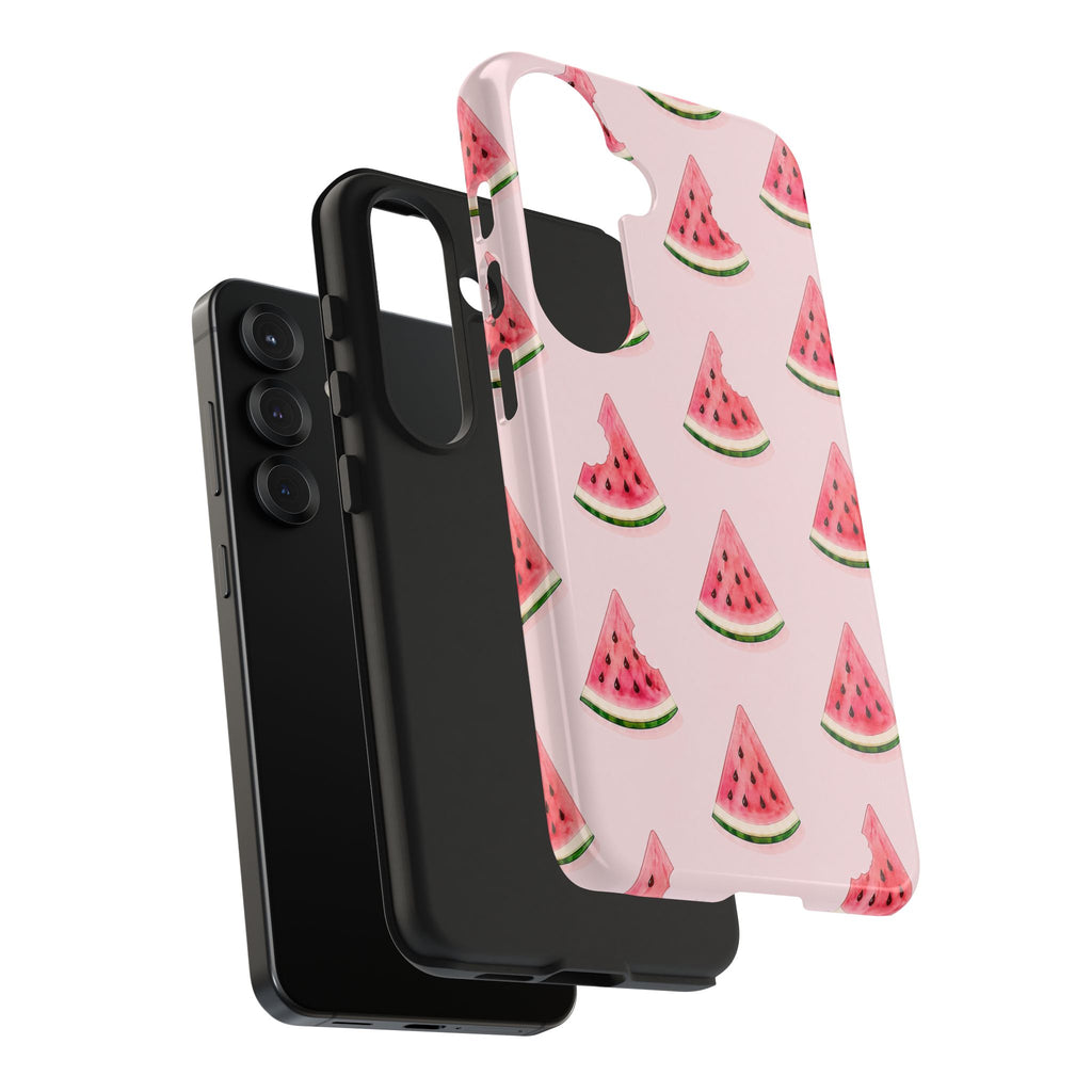 Watermelon Slice Tough Phone Case — Pink Fruit Pattern, Summer Phone Cover