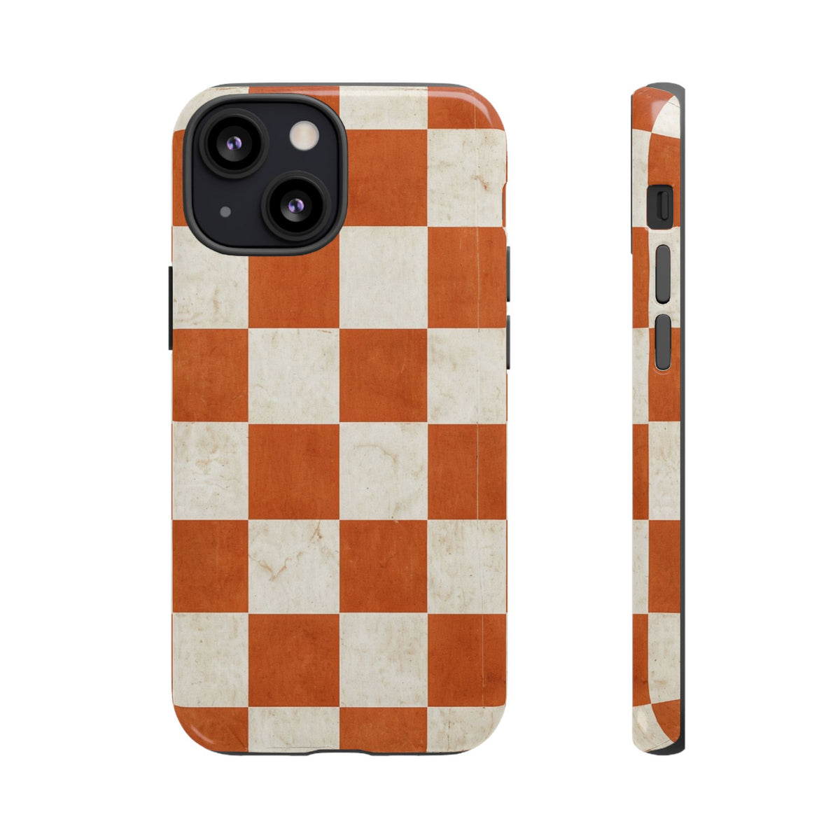 Vintage Orange Checkerboard Tough Phone Case