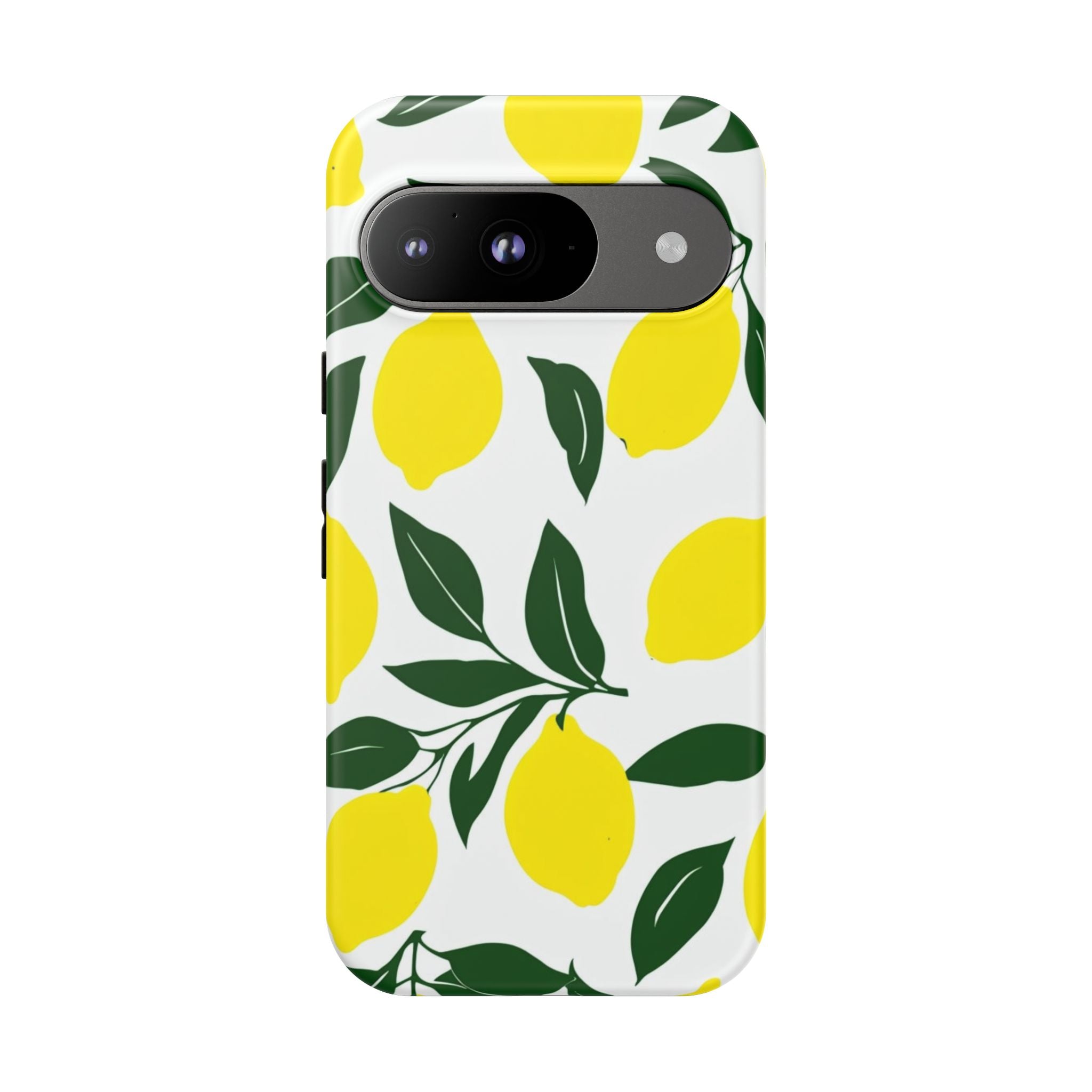 Lemon Pattern Tough Phone Case — Bright Citrus Protective Cover
