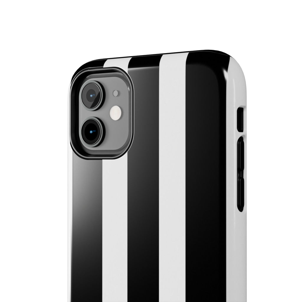 Black & White Bold Stripe Phone Case — Tough Protective Cover