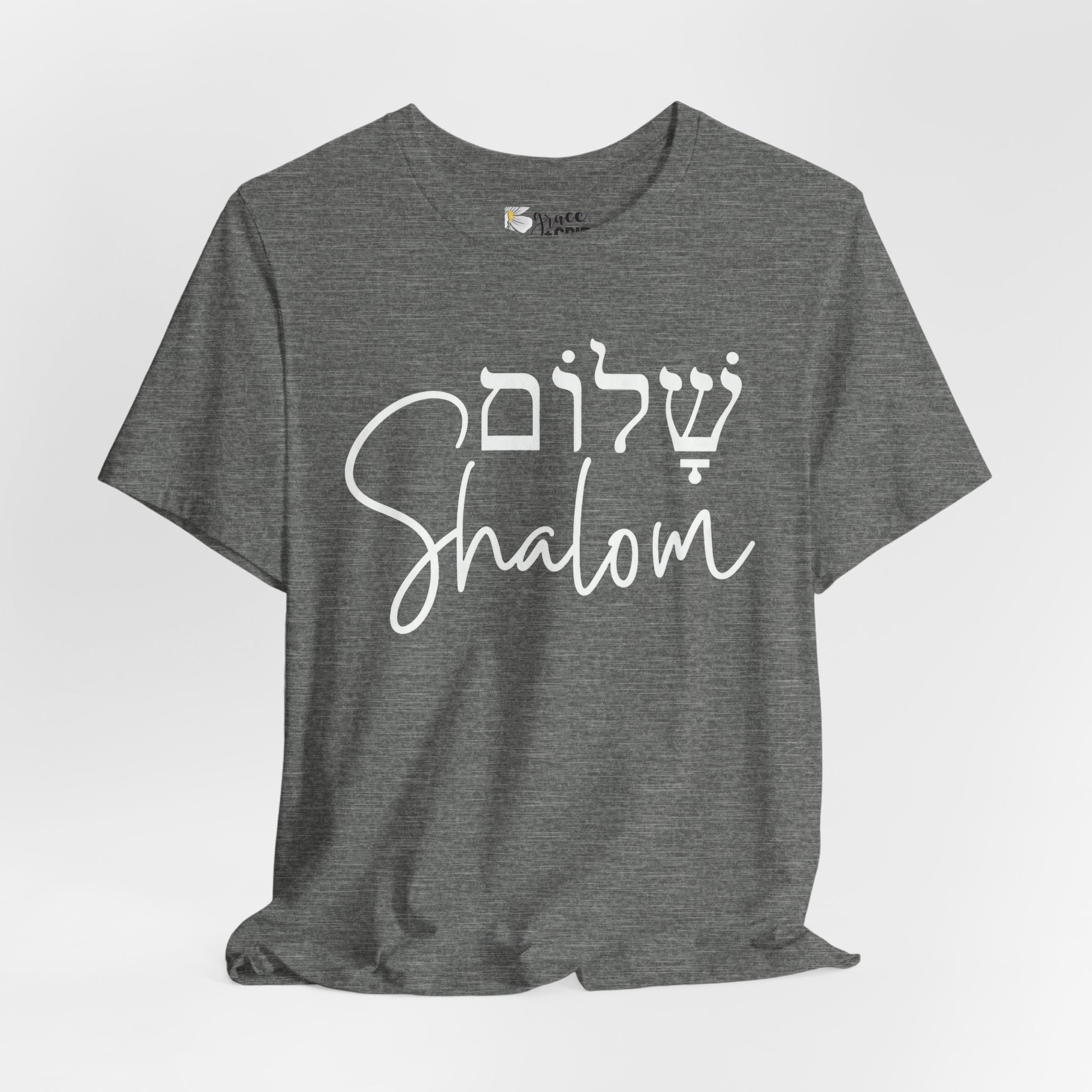 Shalom T-Shirt — Hebrew Peace Script Tee