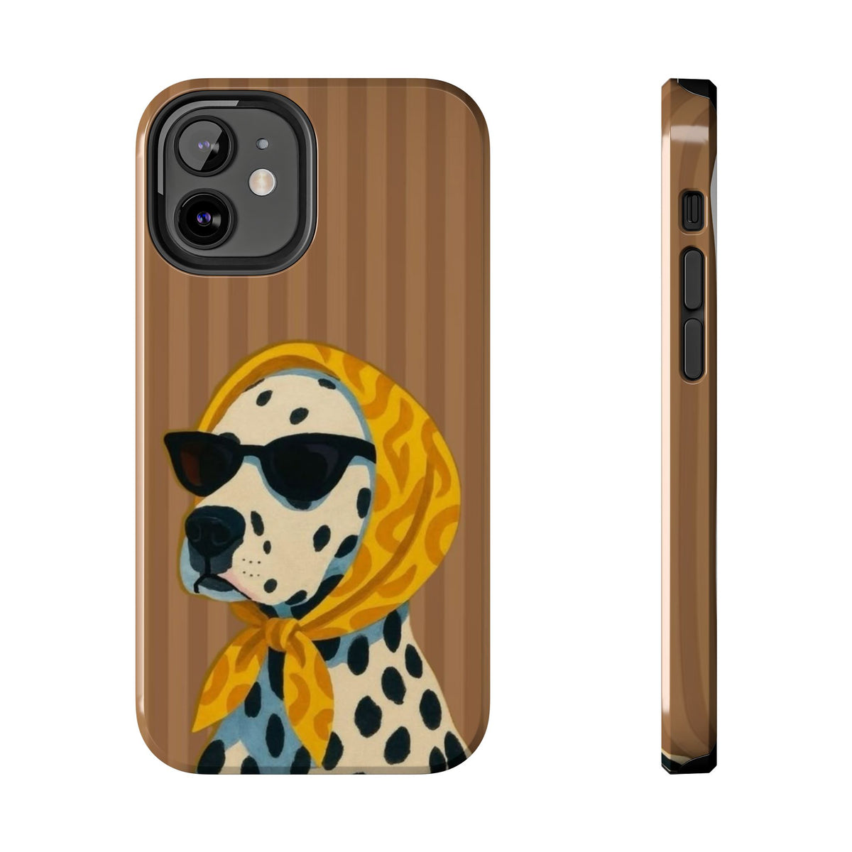 Dalmatian in Scarf Tough Phone Case — Retro Dog Print Protective Cover