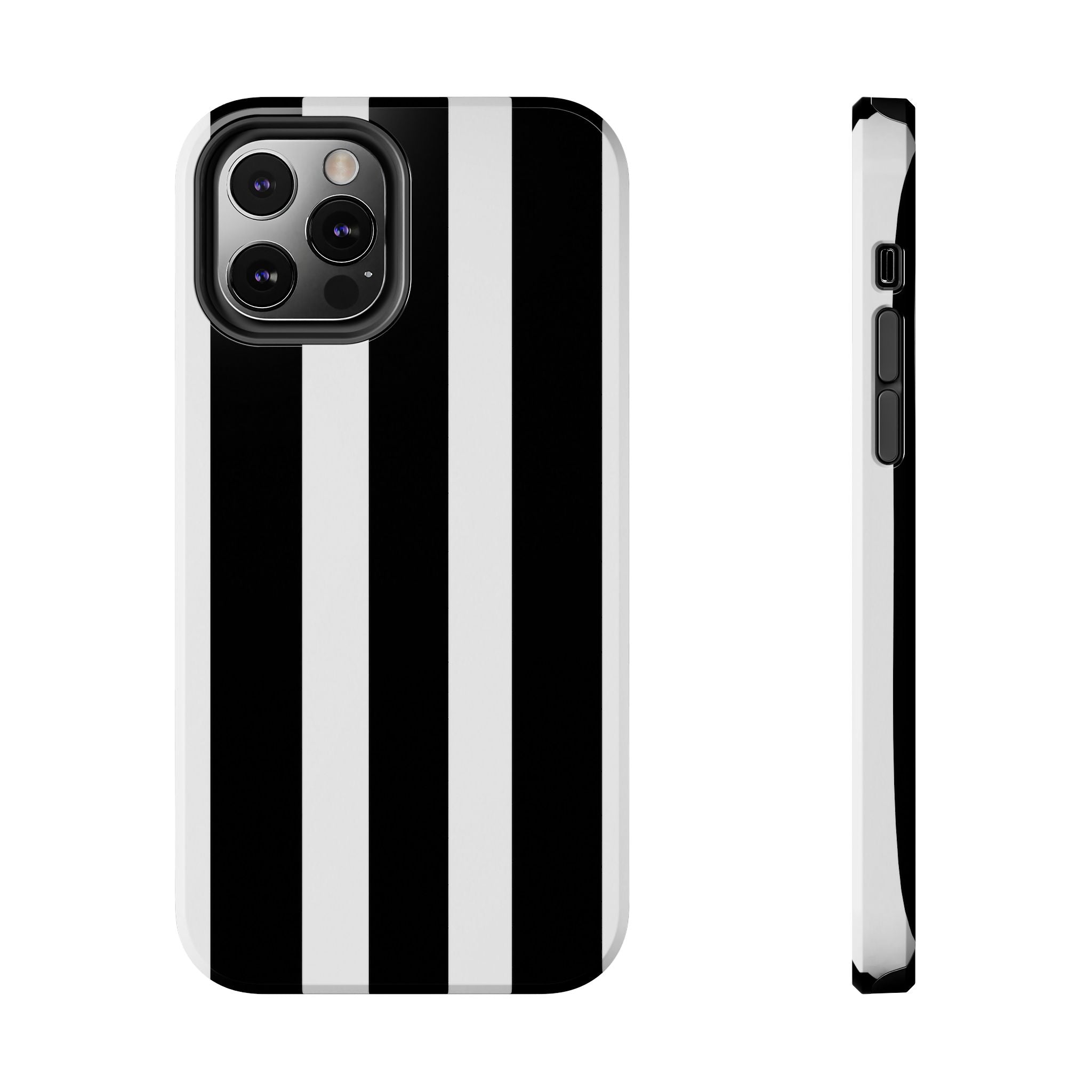 Black & White Bold Stripe Phone Case — Tough Protective Cover