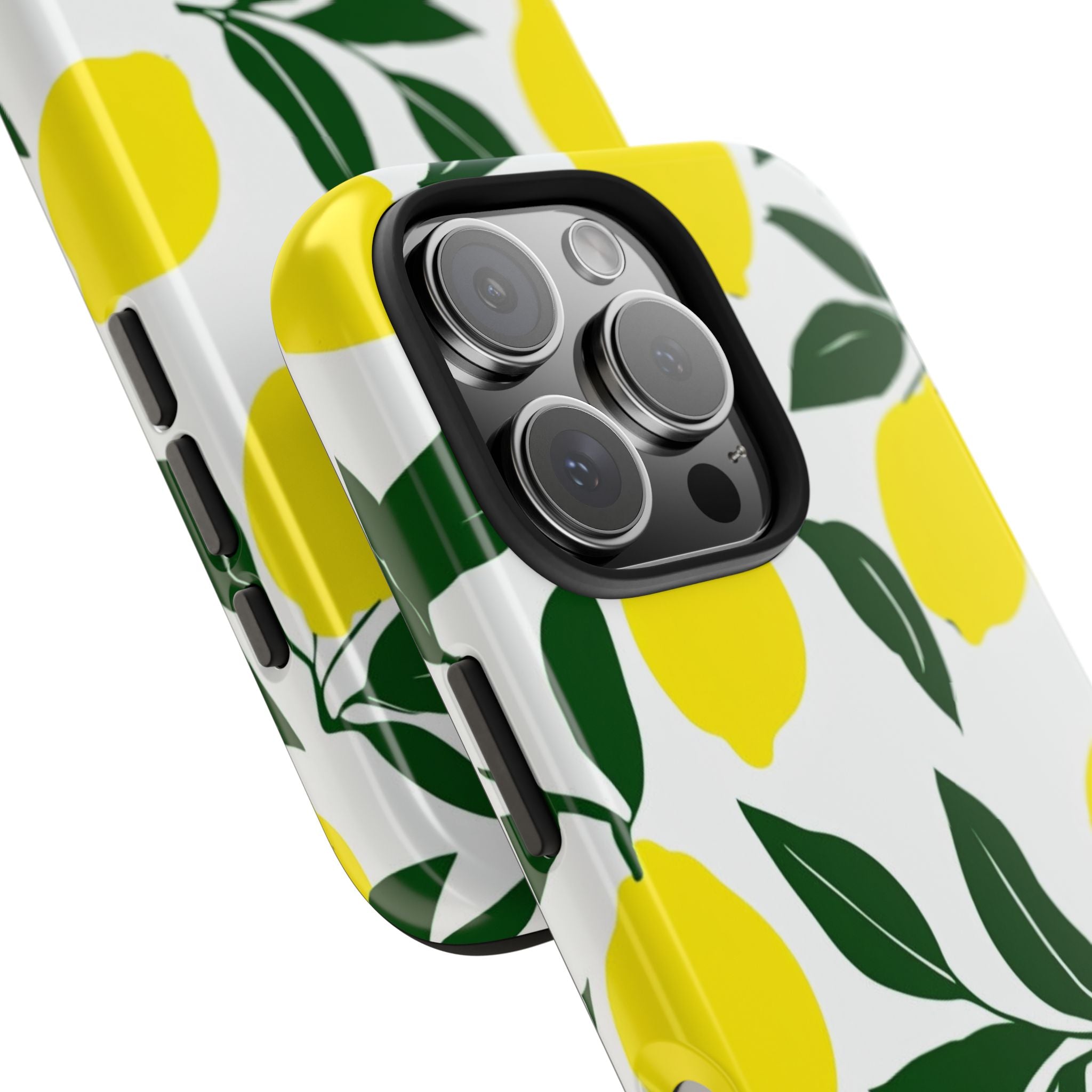 Lemon Pattern Tough Phone Case — Bright Citrus Protective Phone Cover