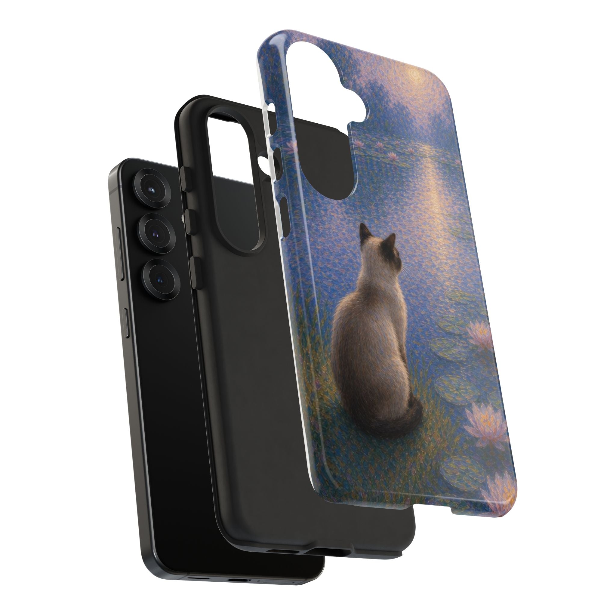 Cat Moonlight Phone Case — Serene Siamese by Lily Pond