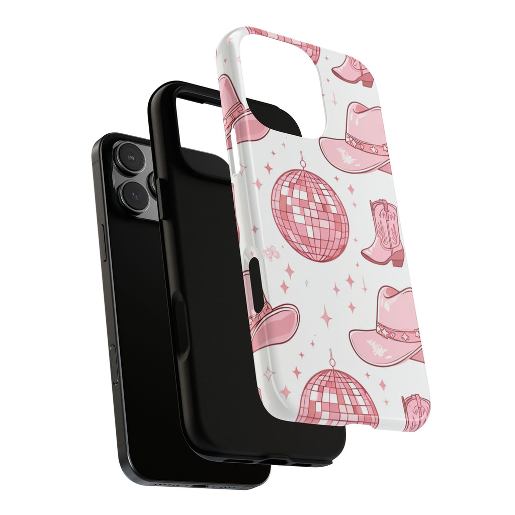 Pink Cowboy Boots & Disco Balls Tough Phone Case