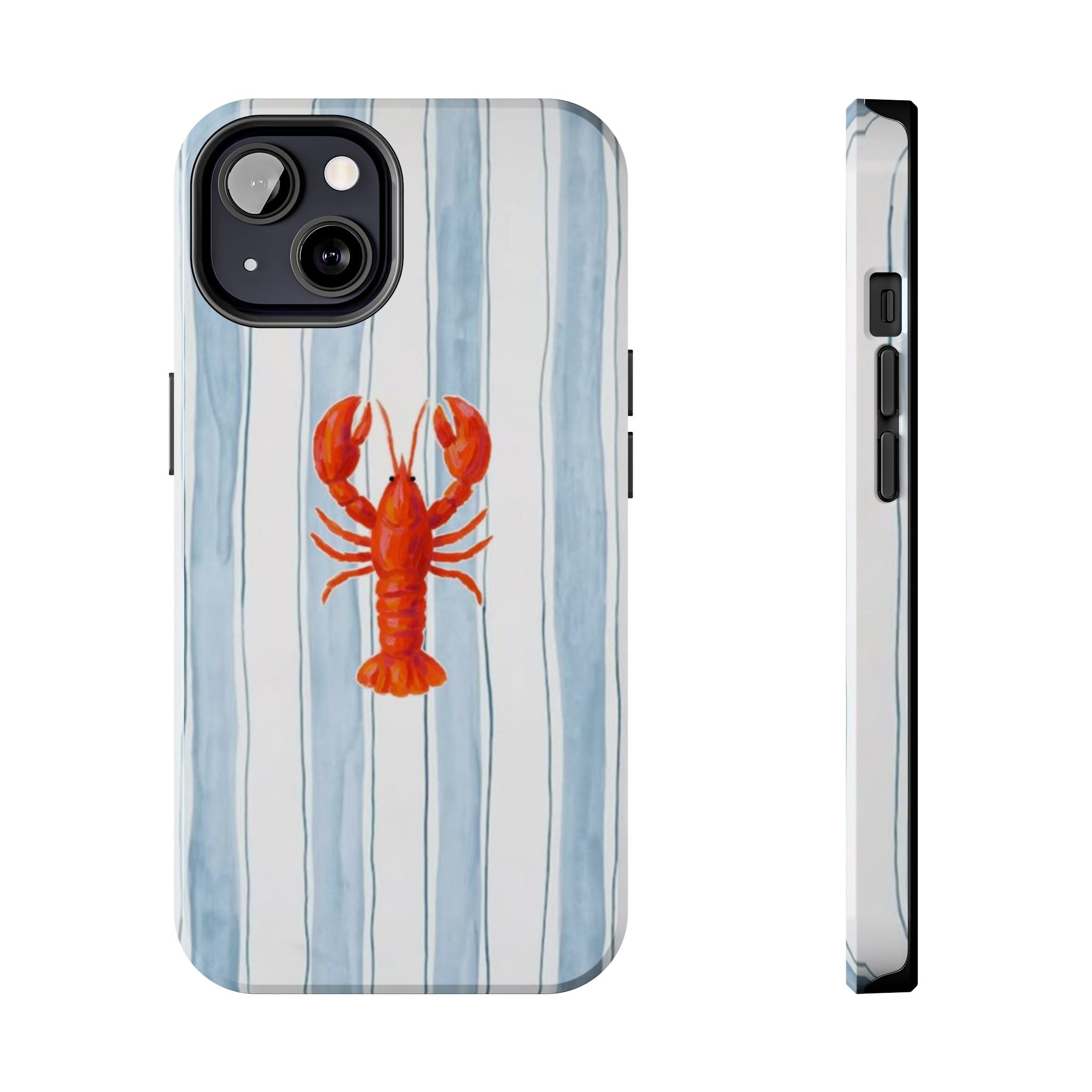 Lobster Stripe Tough Phone Case — Coastal Nautical Protective Cover