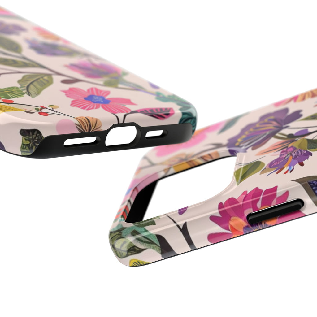 Floral Tough Phone Case – Colorful Botanical Flower Design