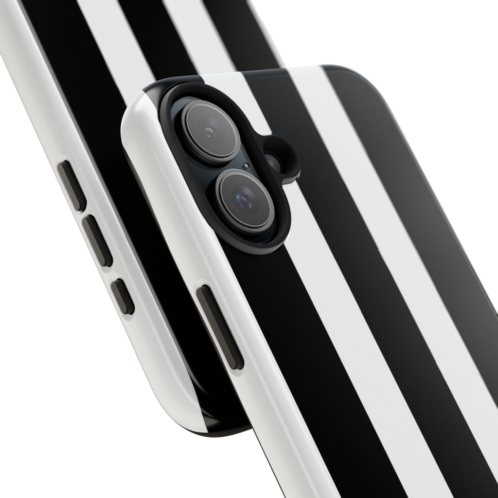 Black & White Bold Stripe Phone Case — Tough Protective Cover