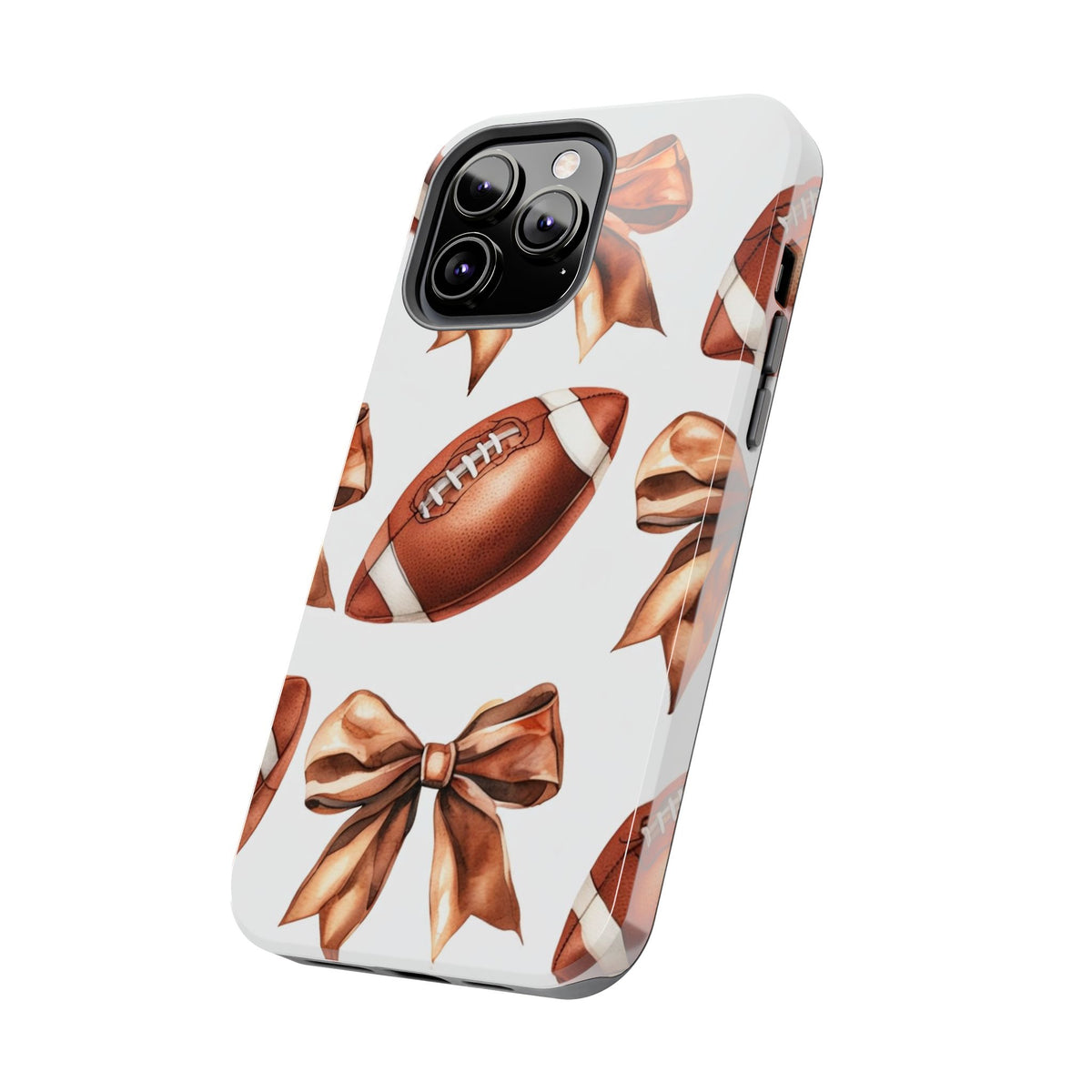 Tough Phone Case – Football & Bow Pattern